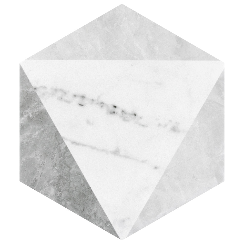 Affinity Tile FEQCRXPK Classico Carrara Hexagon Peak 7-in x 8-in Matte Porcelain Hexagon Standard Floor and Wall Tile ( 7.5-sq ft Carton