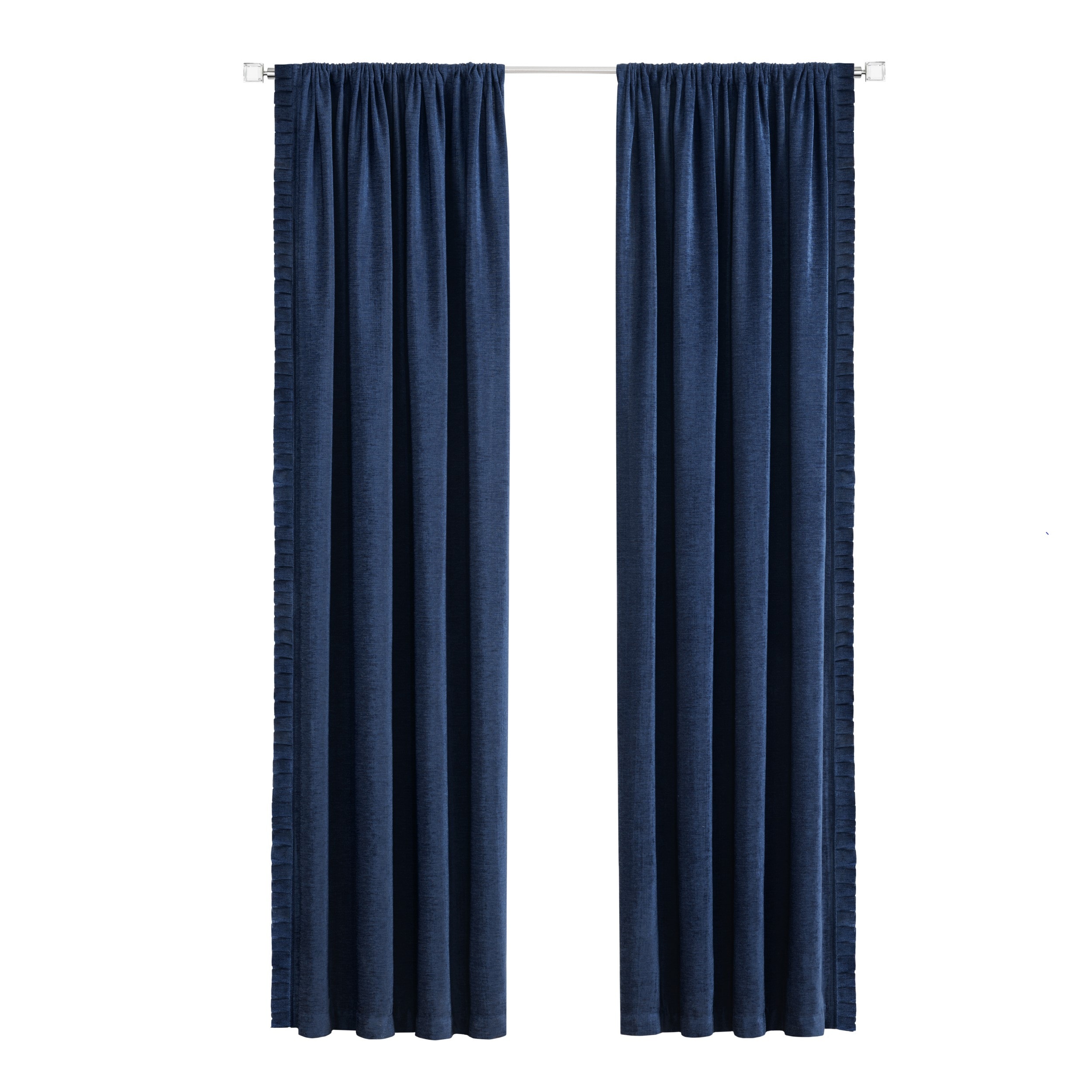 Achim BOPN63NY06 63-Inches Navy Light filtering Rod pocket Single curtain panel