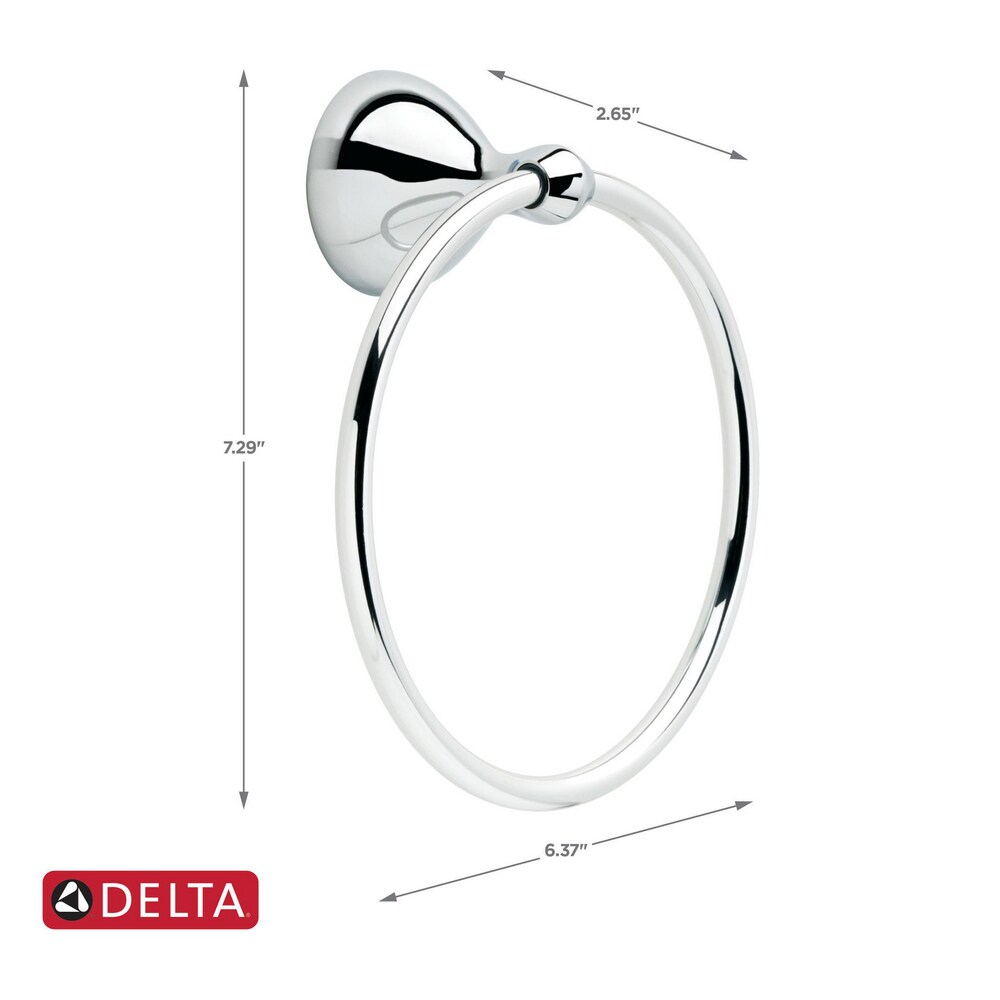 Delta Foundations Polished Chrome Wall Mount Single Towel Ring in the ...