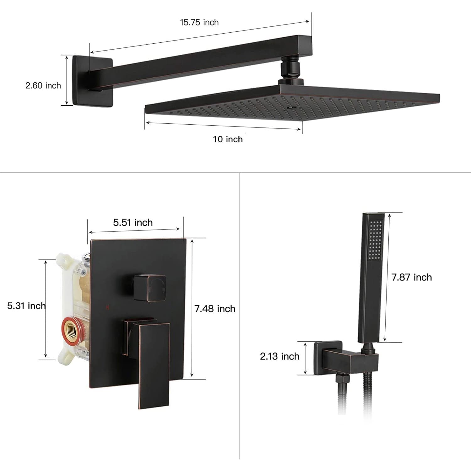 BWE A-95010-ORB Showerhead-Bar-Panels - View #10