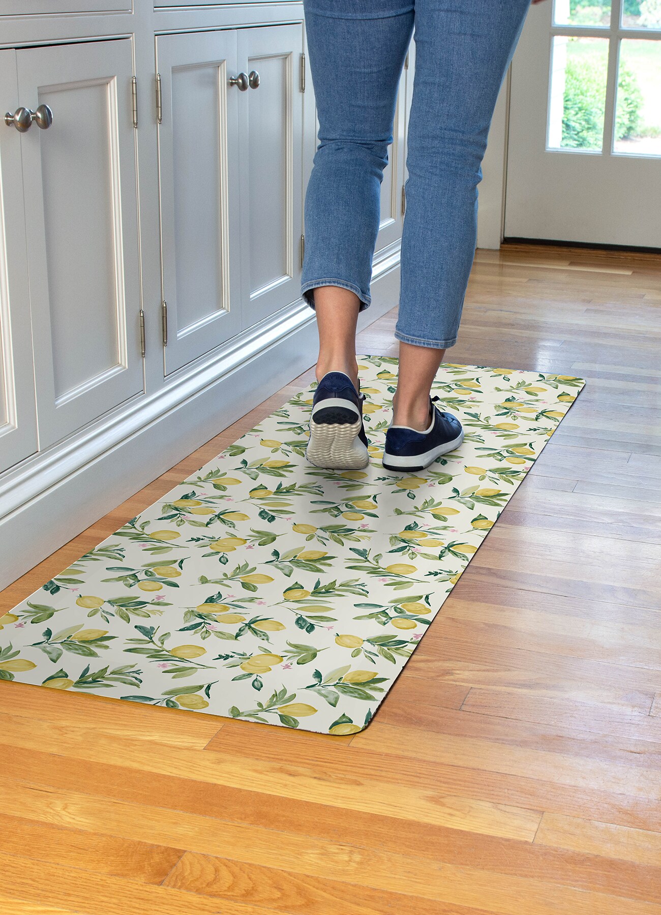 Limon Yellow and White Anti-Fatigue Comfort Mat, 60in x 20in