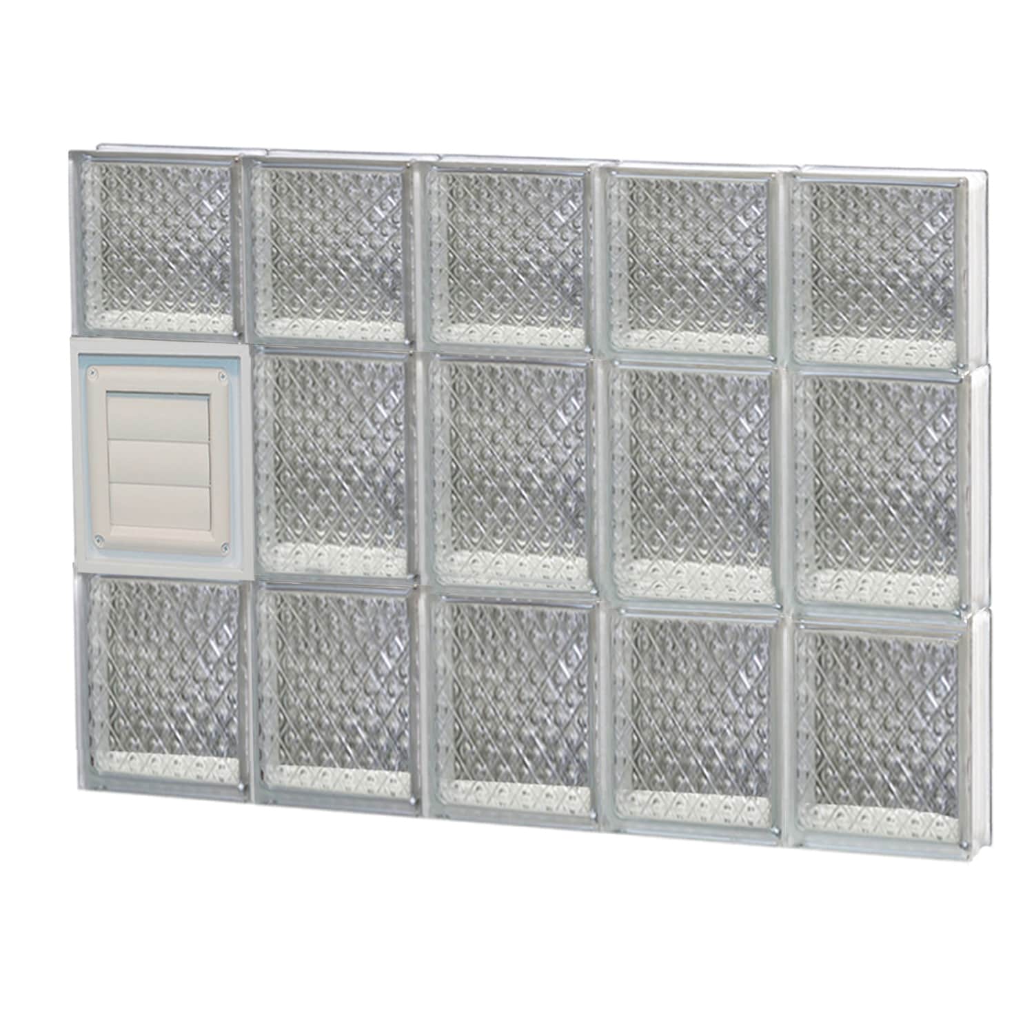 REDI2SET D3022DP Diamond Glass 28-3/4-in x 21-1/4-in Frameless Replacement Dryer vent Glass Block Window