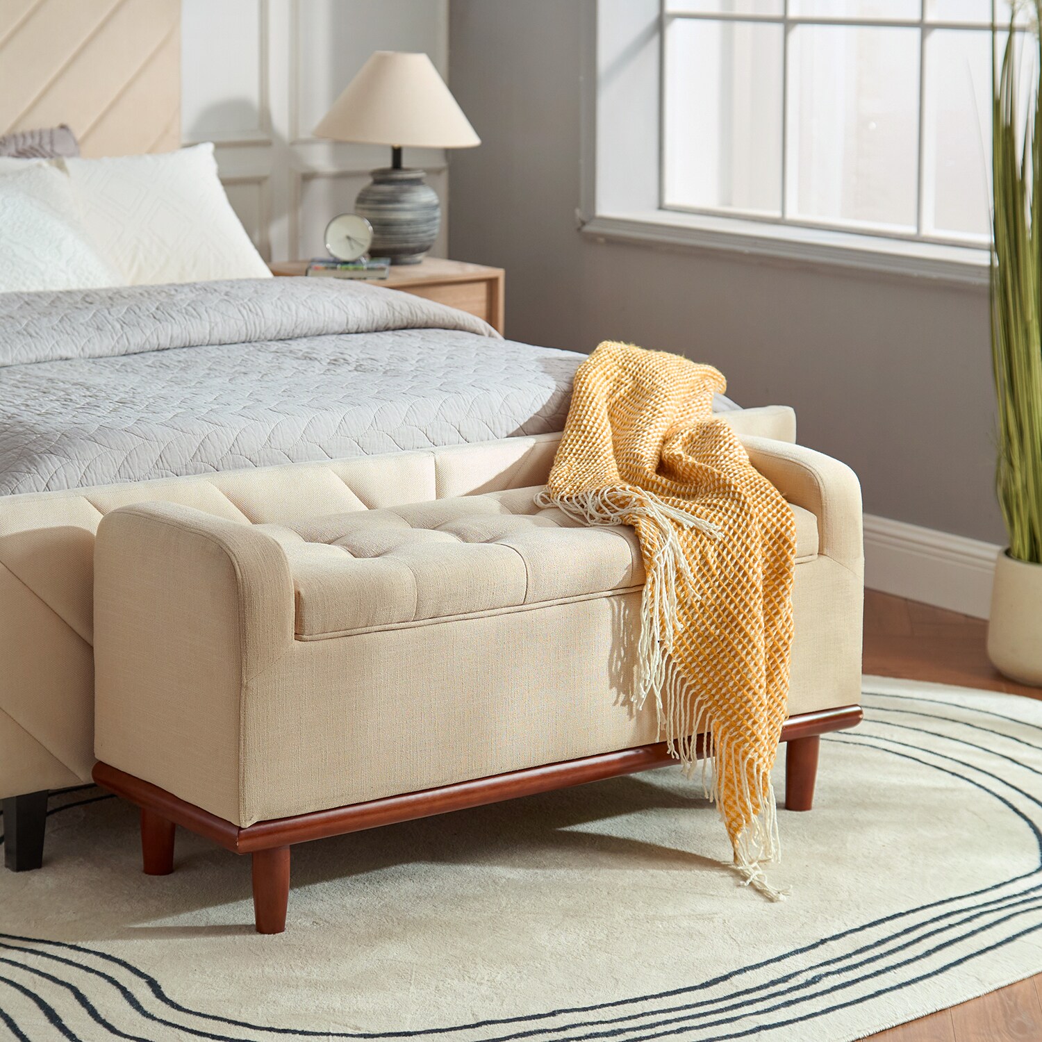 14 Karat Home BEOY0568-LINEN bench - View #2