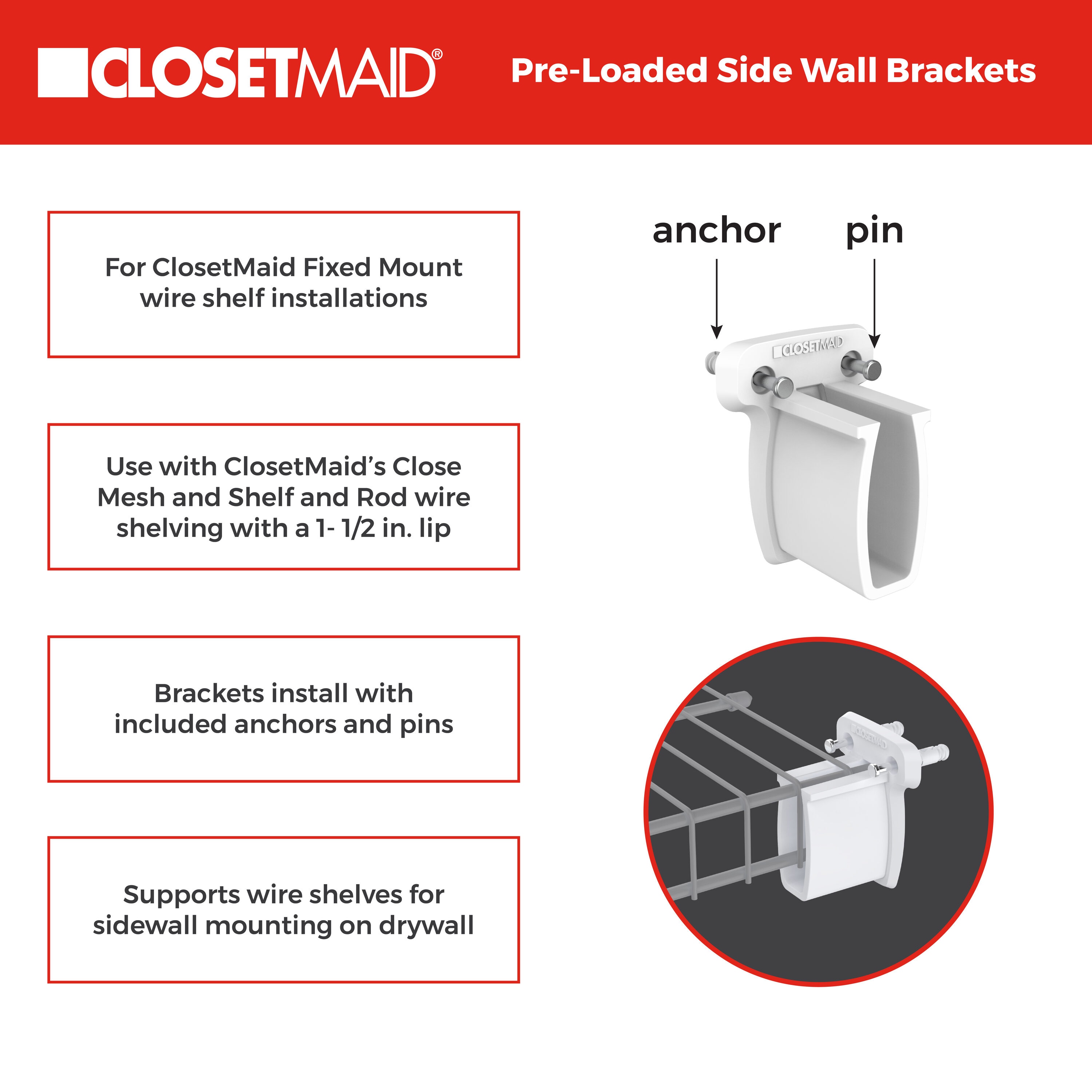 ClosetMaid 2186400 Wire-Closet-Hardware - View #14