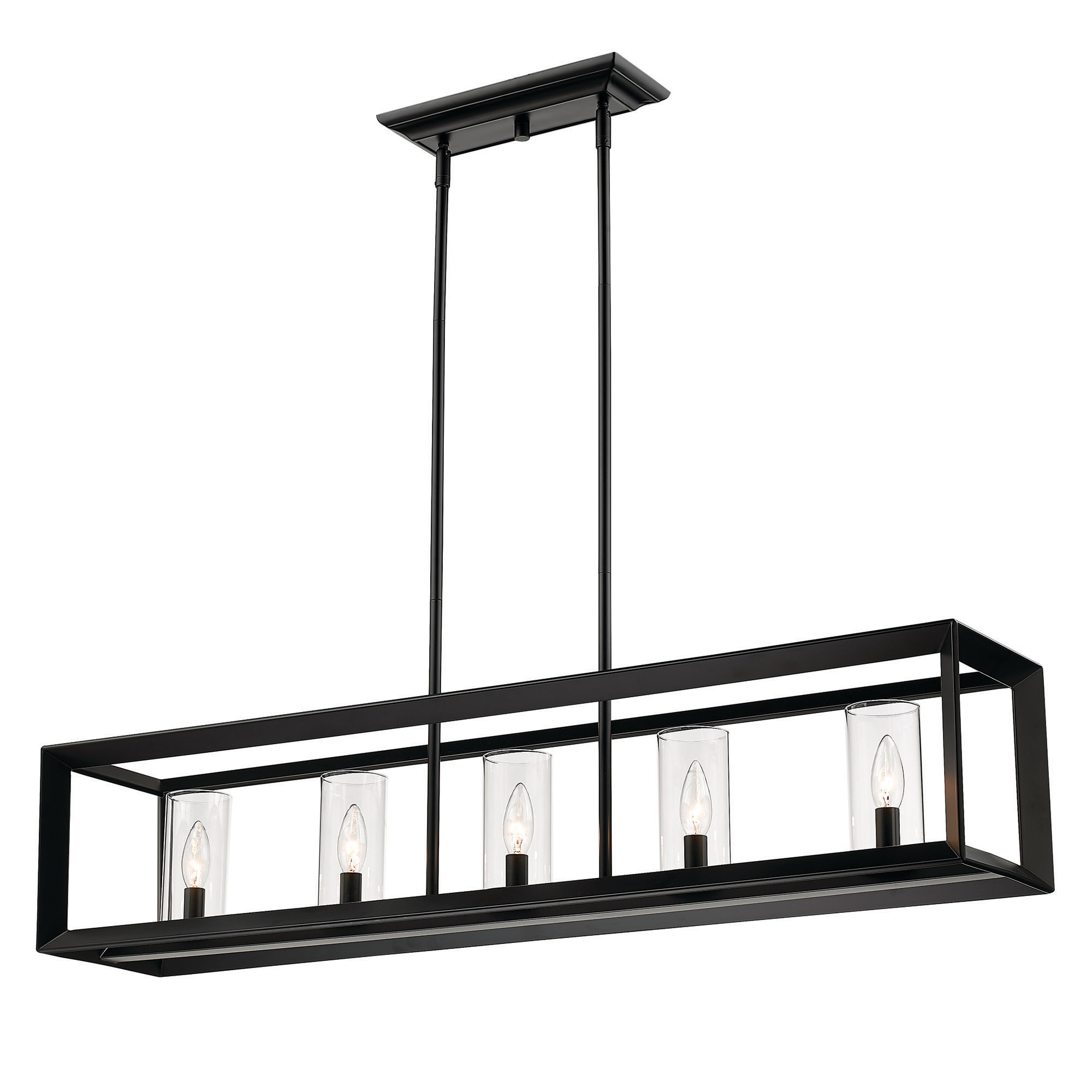 Golden Lighting Smyth 5-Light Matte Black Modern/Contemporary Clear ...