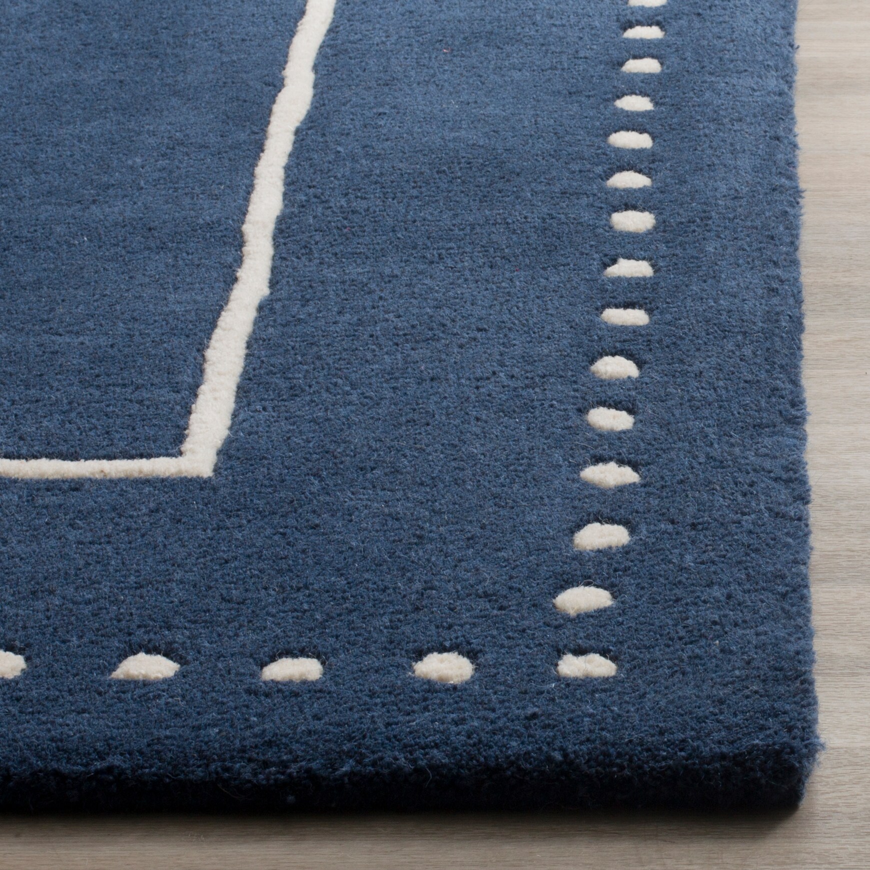 Bella Navy Woven Wool Rug