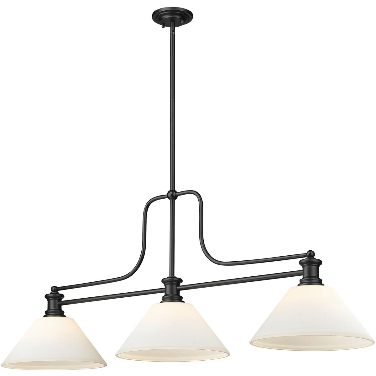 Z-Lite - Melange Matte Black Halogen Medium base (E-26) Pool Table Lighting