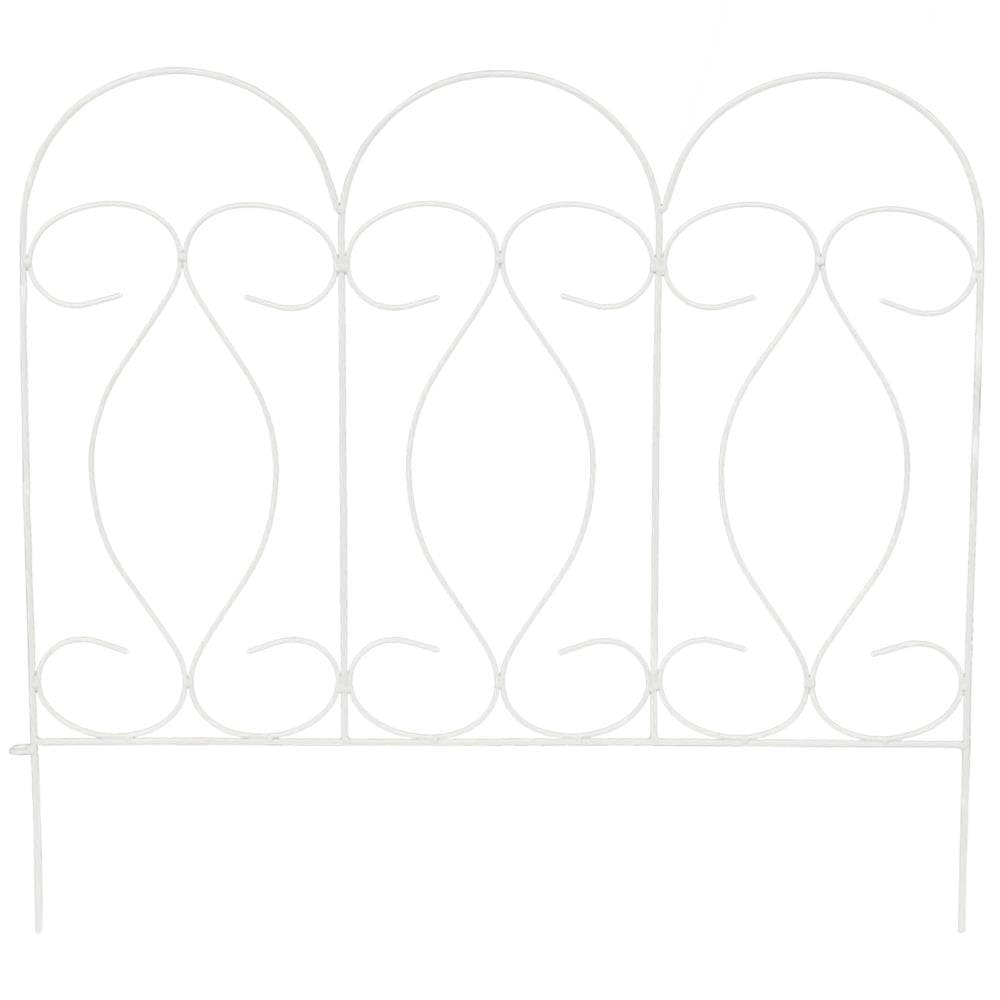 Sunnydaze Decor HMI-622-W 0.125-Inches x 24-Inches x 24-Inches 5 -Pack White Metal Steel Decorative fencing