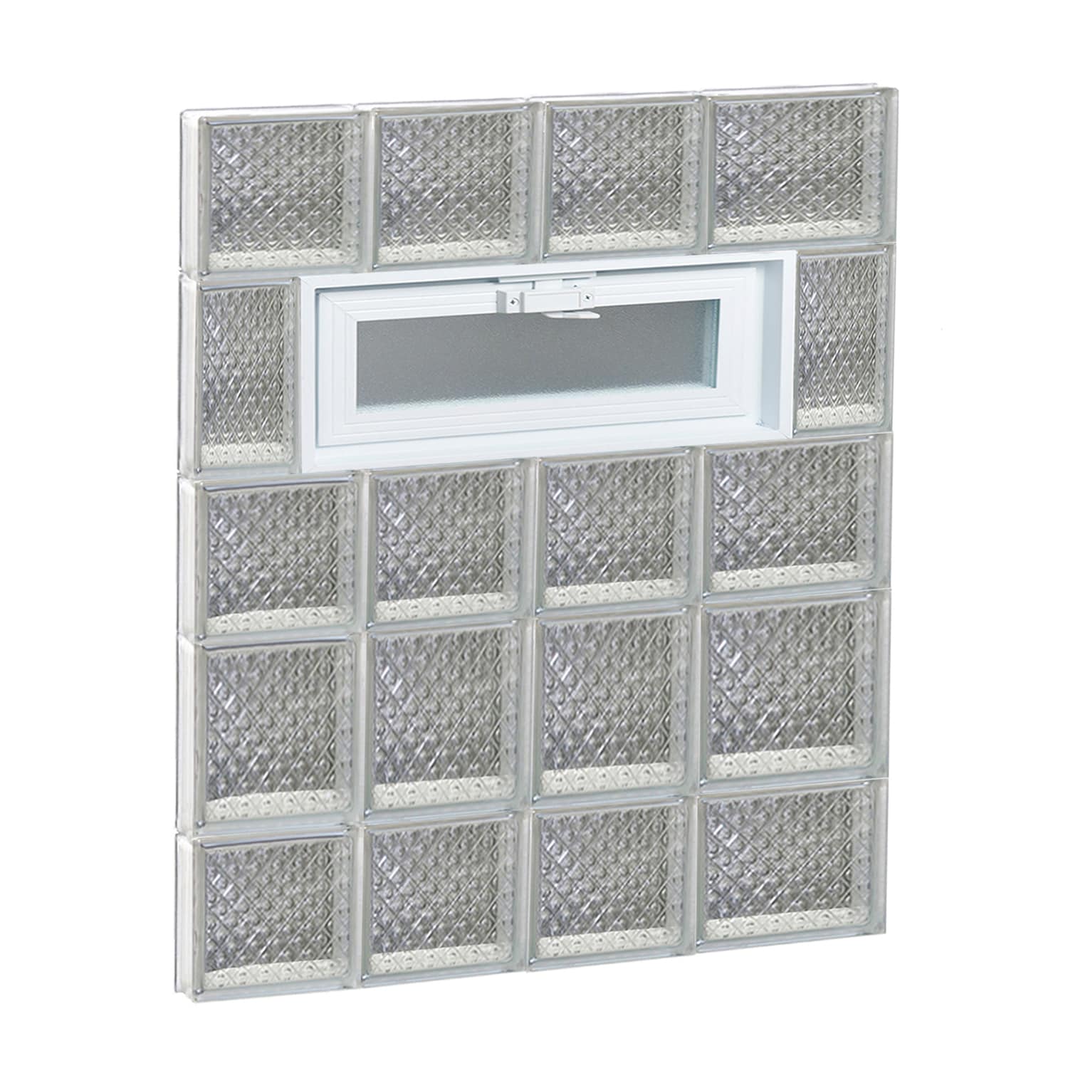 REDI2SET V2634DP Diamond Glass 25-in x 32-3/4-in Frameless Replacement Vented Glass Block Window