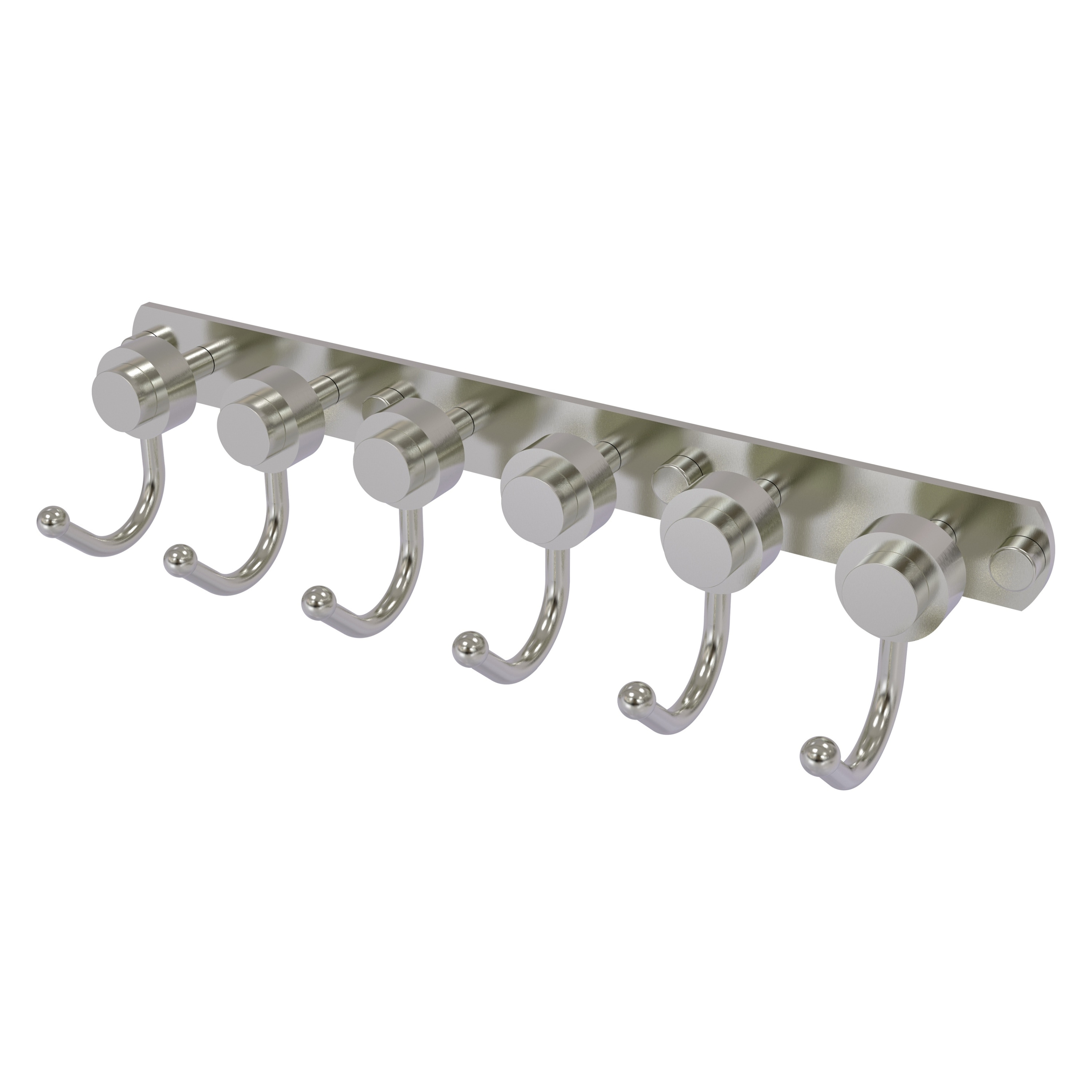 Allied Brass 920-6-SN Mercury Satin Nickel 6 -Hook Wall mount Towel Hook