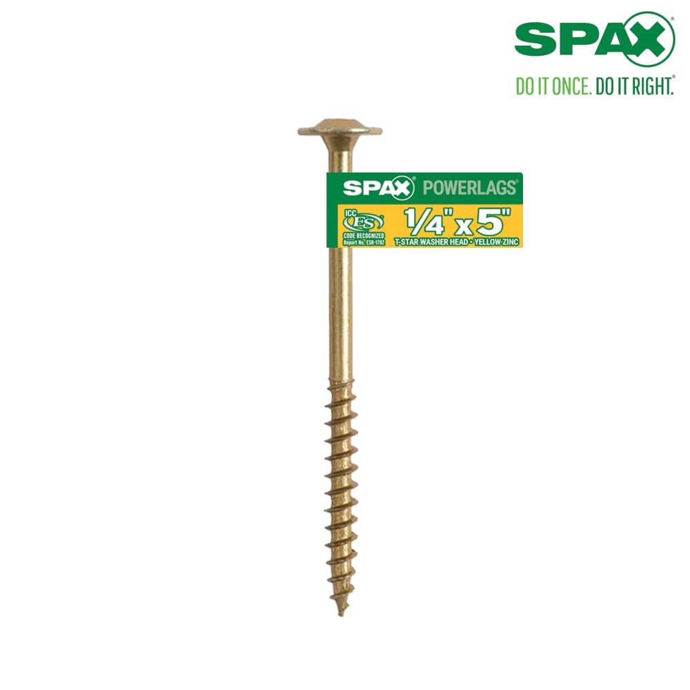 SPAX 4581020701277 1/4-in x 5-in Yellow/Gold Zinc-Plated Washer -Head Interior Structural wood screws