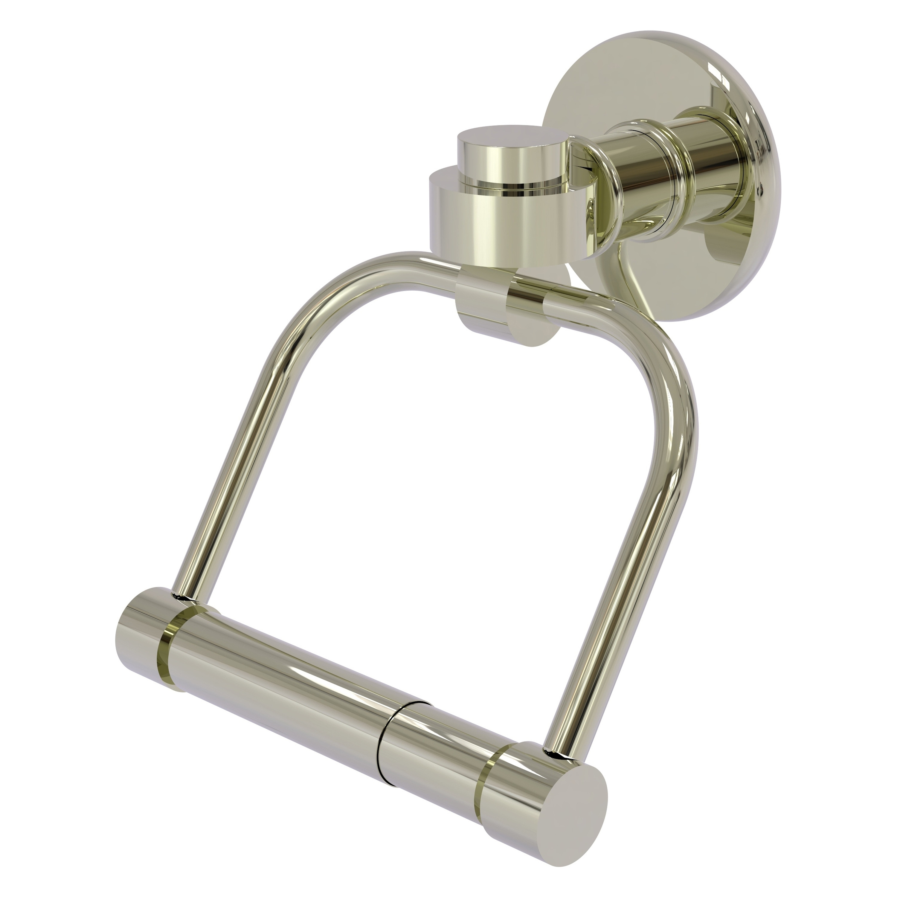 Allied Brass 2024-PNI Continental Polished Nickel Wall mount Double post Toilet Paper Holder 1 -Rolls