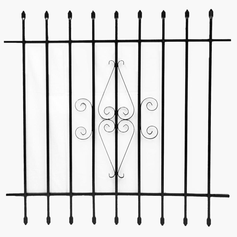Grisham 92070 Window Bar Accessory 42-in x 42-in Black Steel Window Security Bar