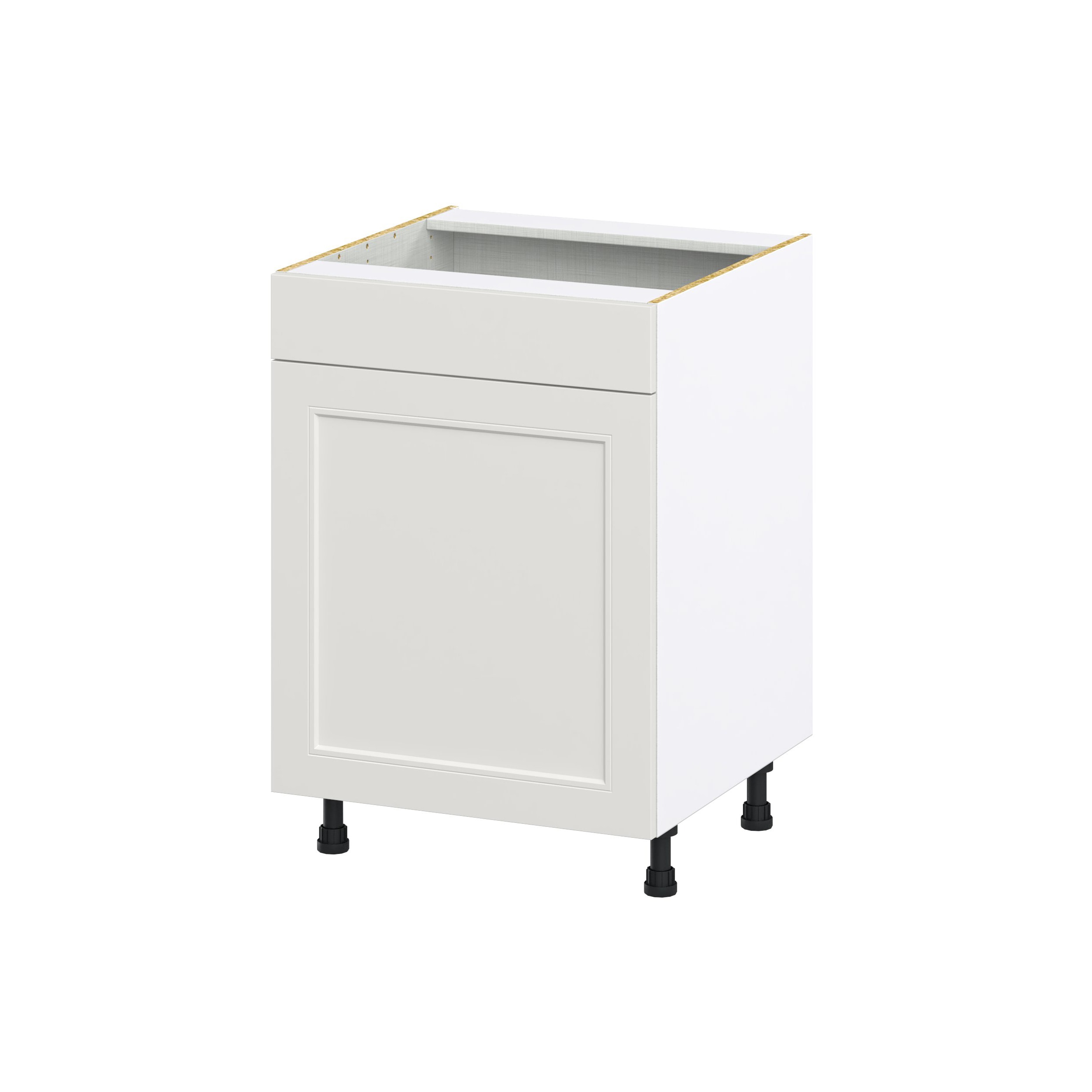 Hugo&Borg DSSB24FF(L/R)-BE Belcourt 24-in W x 34.5-in H x 24-in D Painted Light Gray Sink Base Fully assembled Cabinet (Recessed Panel Shaker)