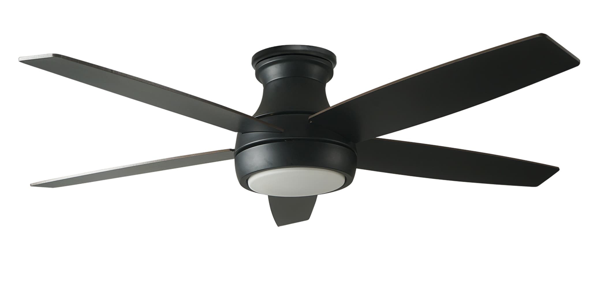 Good Housekeeping 63011R-MB Lanier Falls 52-in Integrated LED Flush Mount Matte Black with Matte Black Blades - Remote Included ( 5 -Blade )