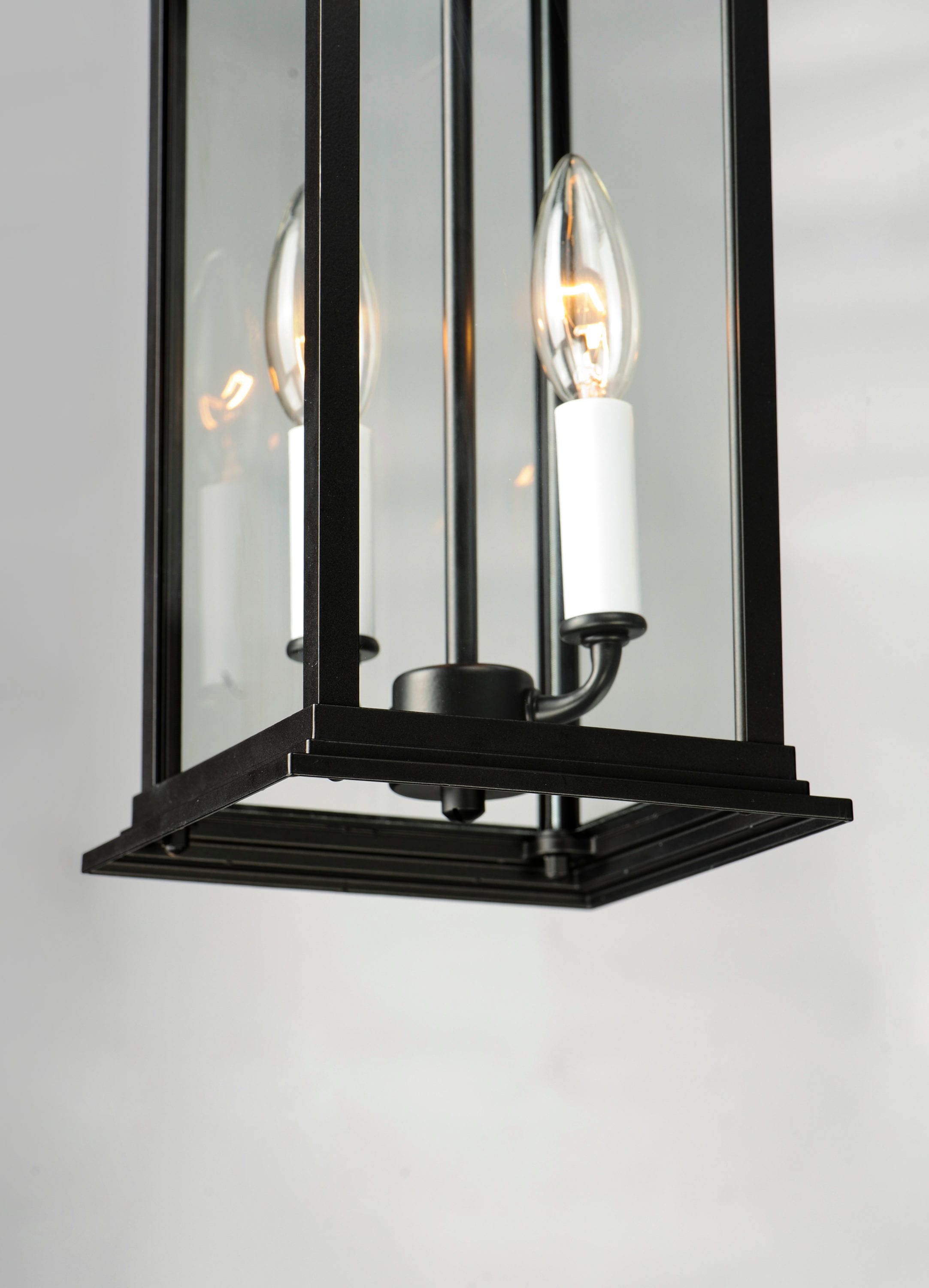 Vicksburg Classic Black Aluminum 2-Light Outdoor Hanging Lantern