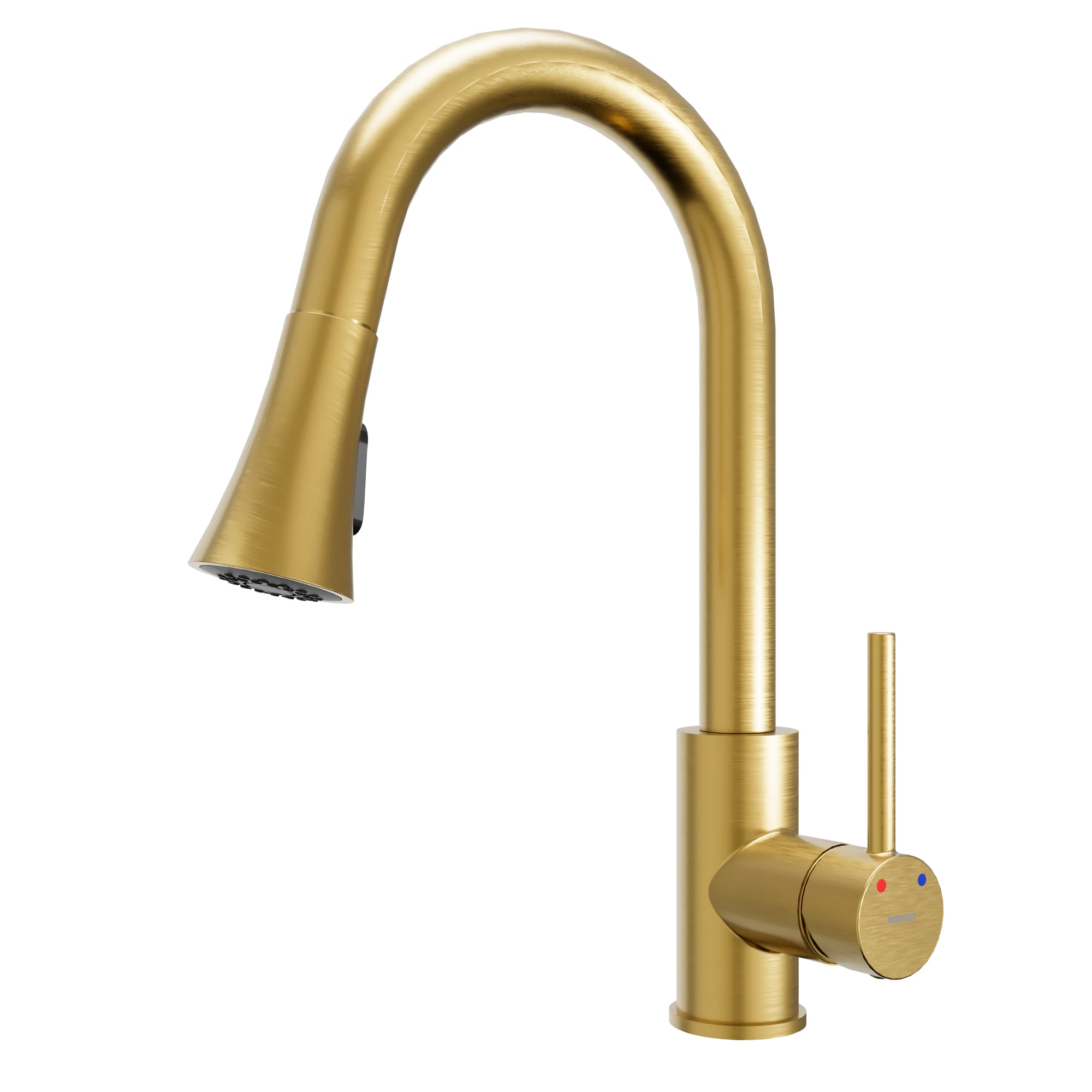 Karran KKF240BG Brushed Gold Single Handle Deck-mount Pull-down Kitchen Faucet with Sprayer