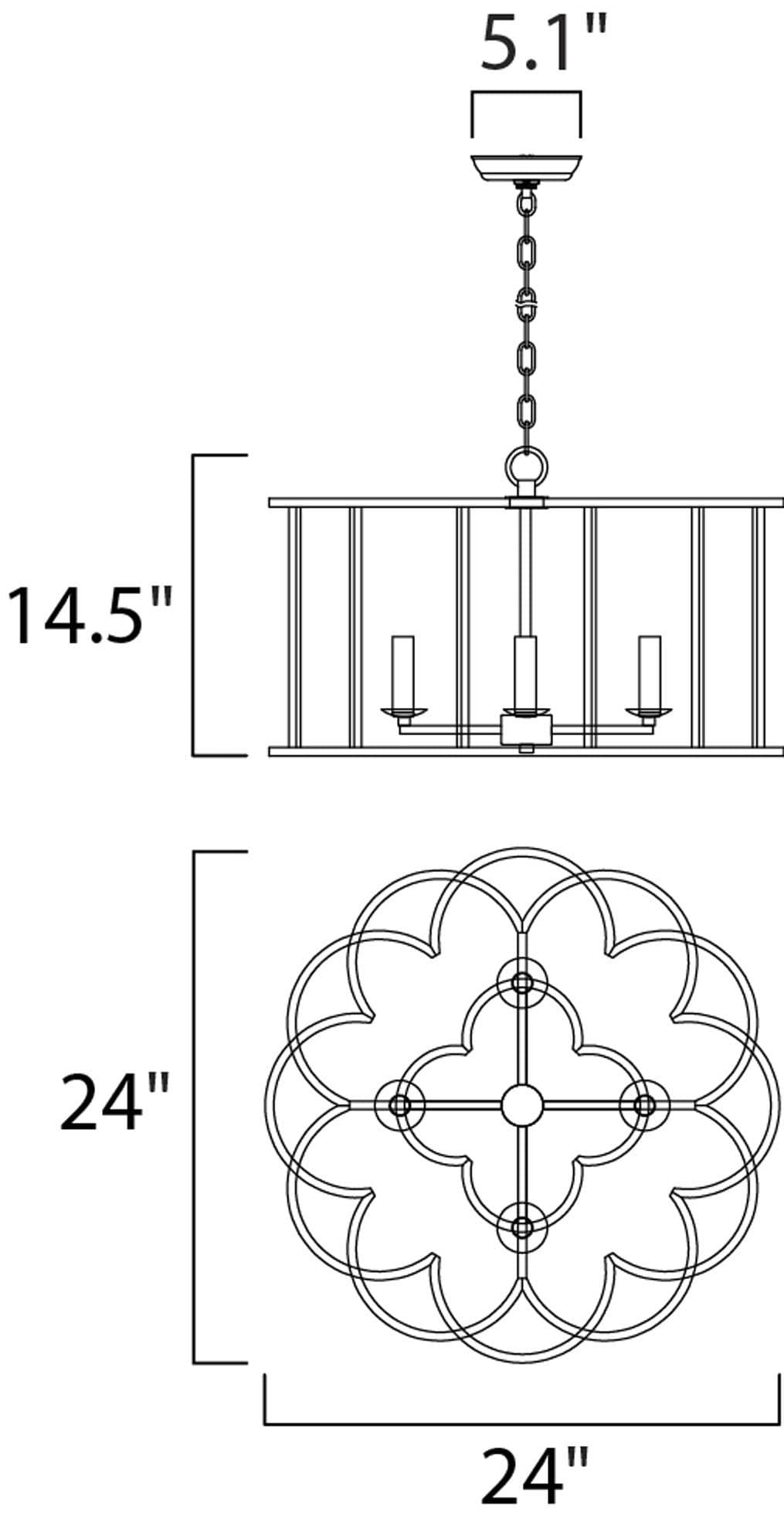 Bronze Fusion Mini Cage 4-Light Chandelier