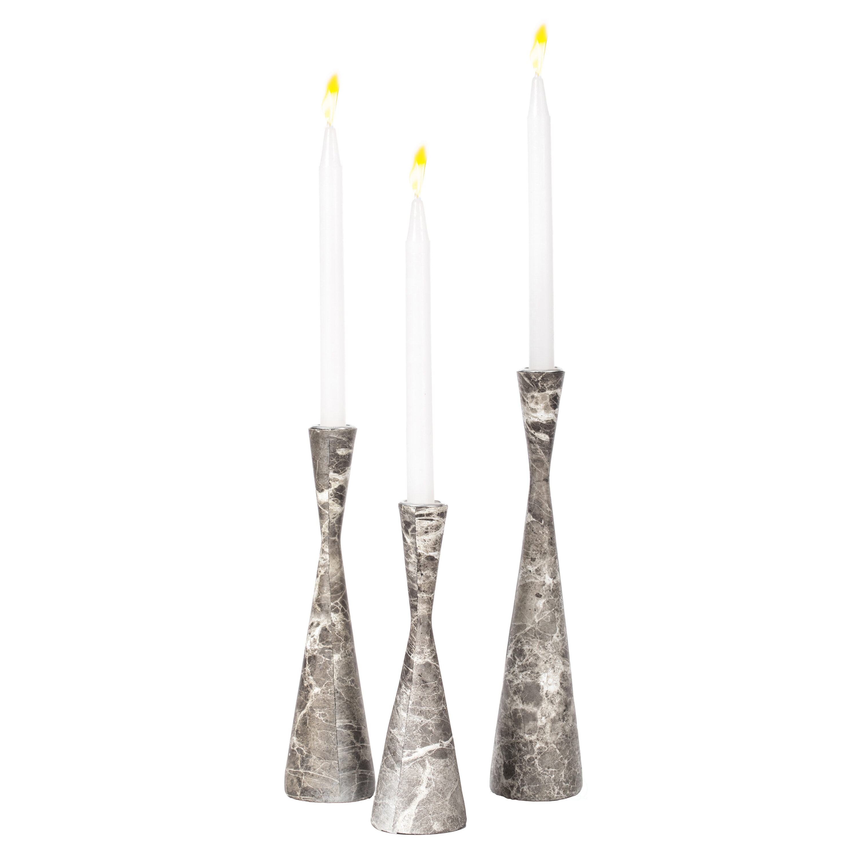 FABULAXE QI004063.GY.6 1 Candle Resin Taper Candle Holder