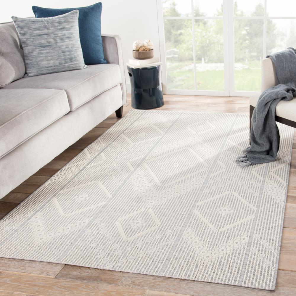  BRG143365 Niva 4 X 6 (ft) Gray/Cream Indoor/Outdoor Geometric Global Area Rug