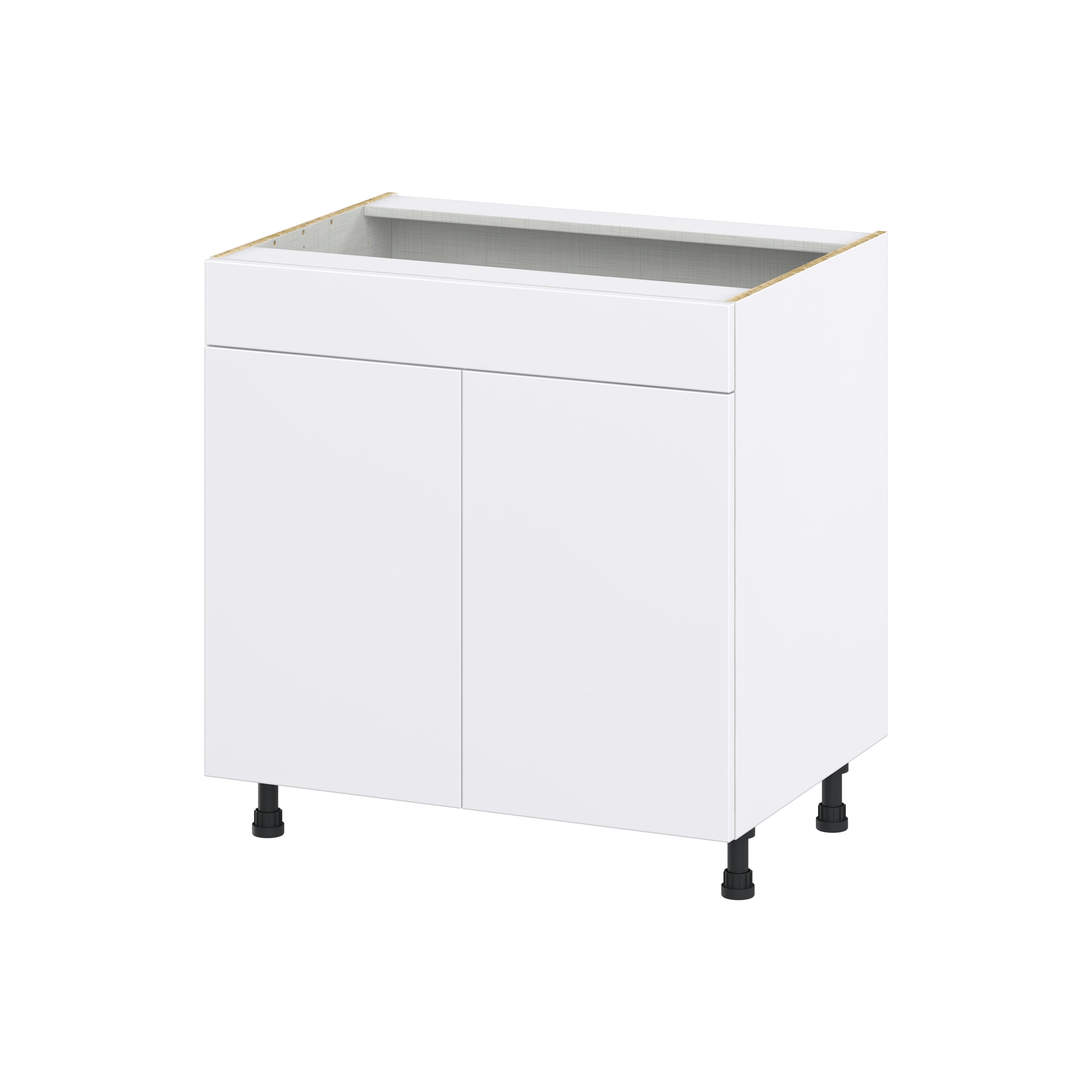 Hugo&Borg DSSB33FF-LA Lasalle 33-in W x 34.5-in H x 24-in D Bright White Slab Sink Base Fully assembled Cabinet (Flat Panel Slab)