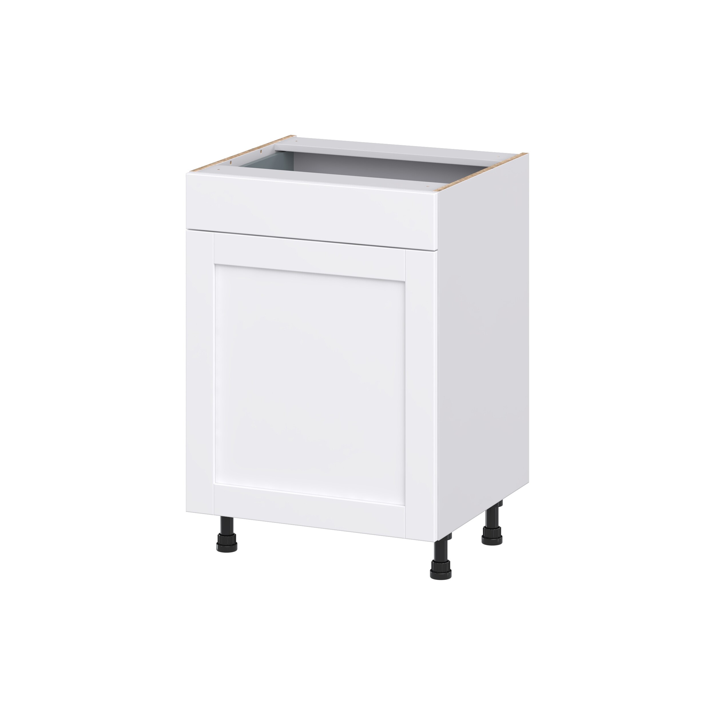Hugo&Borg DSV24(L/R)-RM Rosemont 24-in W x 34.5-in H x 21-in D Glacier White Base Fully assembled Cabinet (Recessed Panel Shaker)