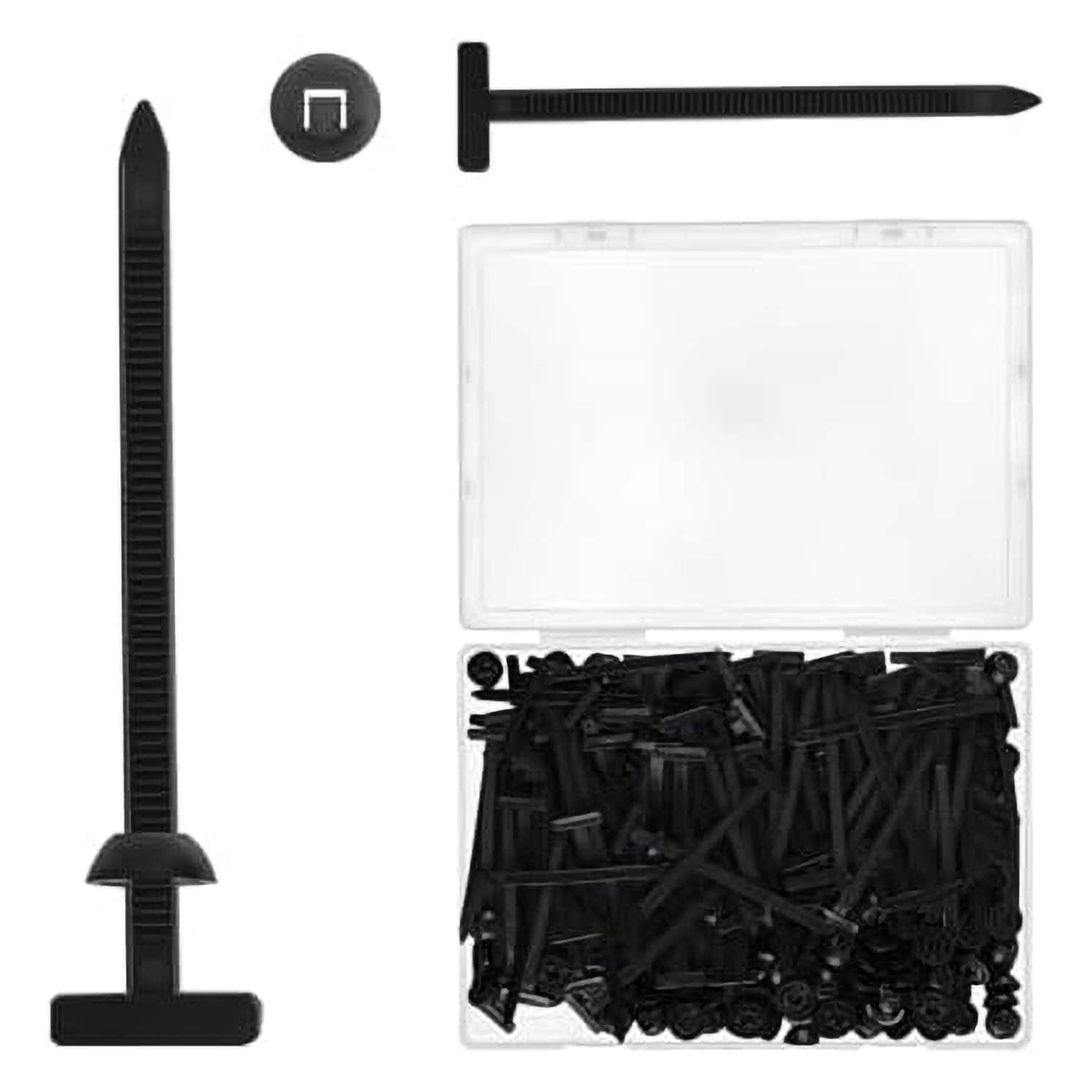 Etokfoks 100pcs Self Locking Universal Nylon Cable Tie Buckle Zip Tie Secures Car Parts Home Wiring DIY Projects UV Resistance 50lbs Tensile Strength #EFT1020Z22