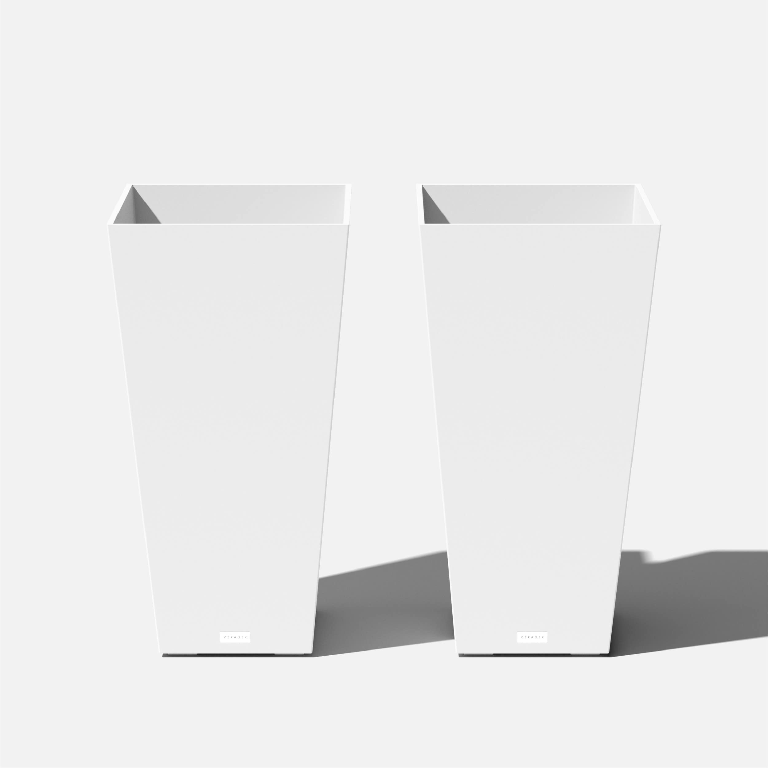 Veradek MV32W-2PK 2 -Pack Rectangle 15.25-in W Extra Large White Plastic Indoor/Outdoor Planter with Drainage Holes