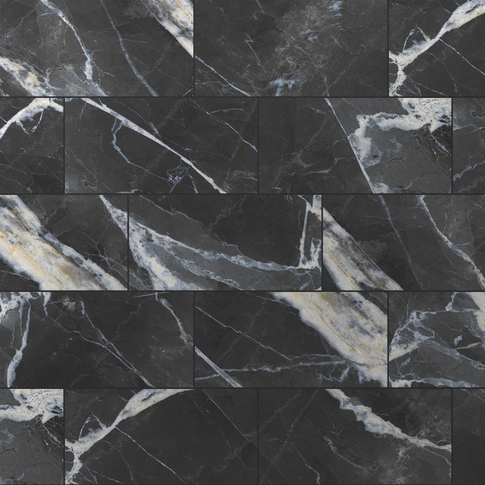 Weathered Black Matte Porcelain Tile, 12x24x3/8, Porcelain Flooring