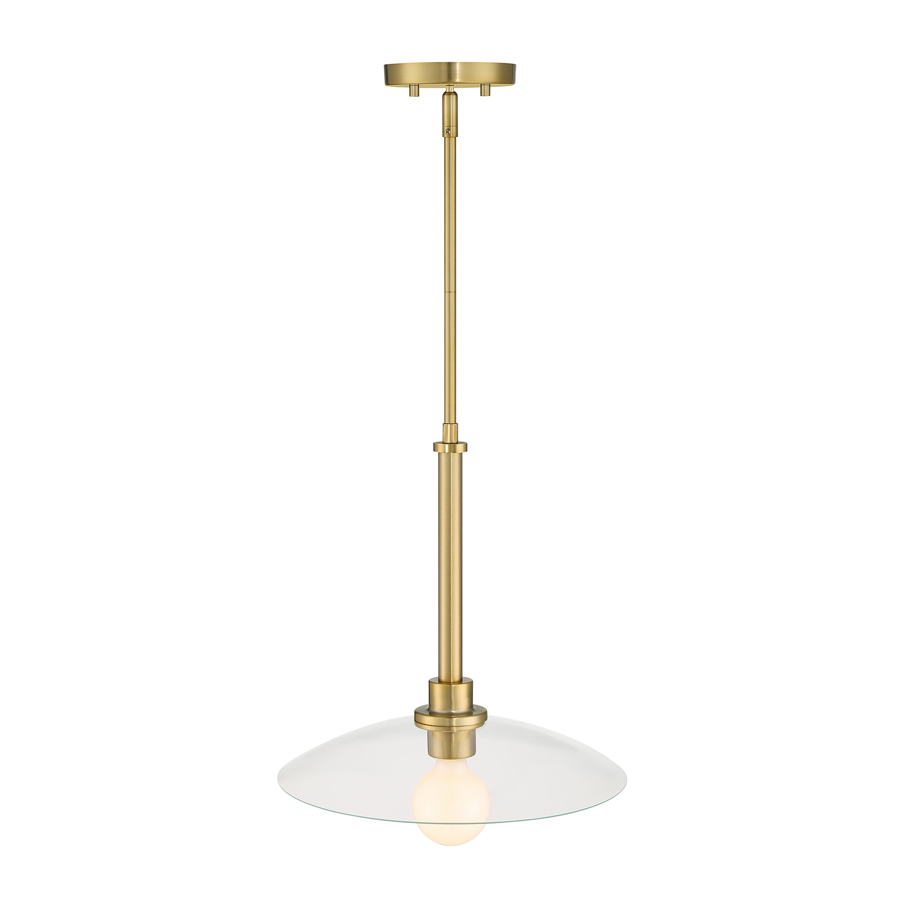 Litto 14" Brushed Gold Modern Pendant with Clear Glass