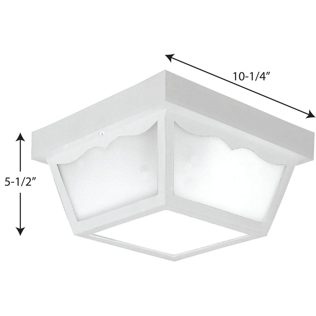 White Glass Indoor/Outdoor Ceiling Mount Light Fixture