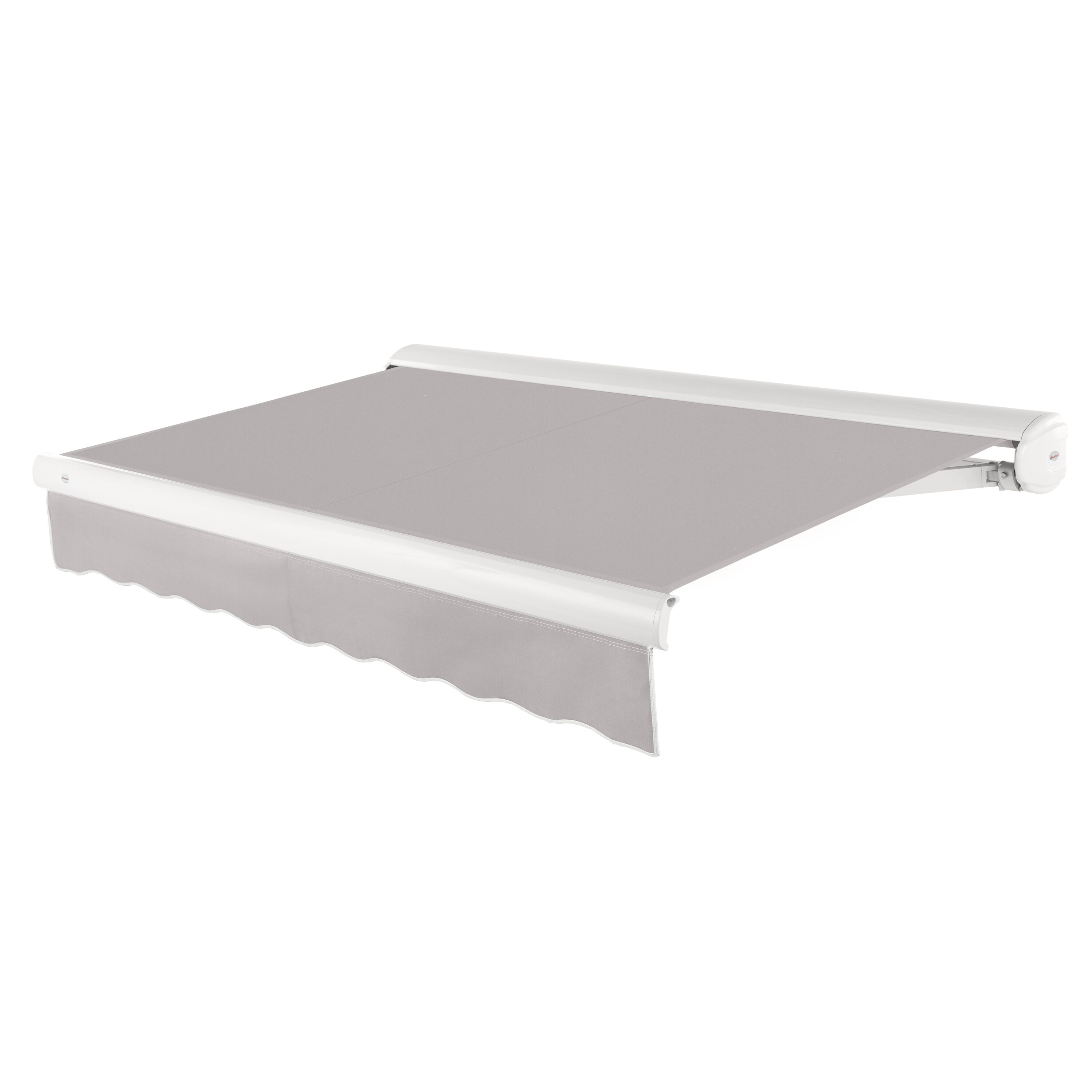 Awntech KWL18-L-G Key West Left Motor 216-in Wide x 120-in Projection x 10-in Height Fabric Gray Solid Motorized Retractable Patio Awning