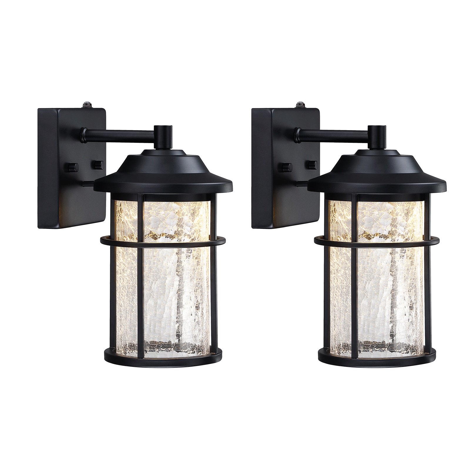 WELLFOR TC 5.9-in H Matte Black Hardwired Dusk to Dawn Integrated LED Outdoor Wall Light