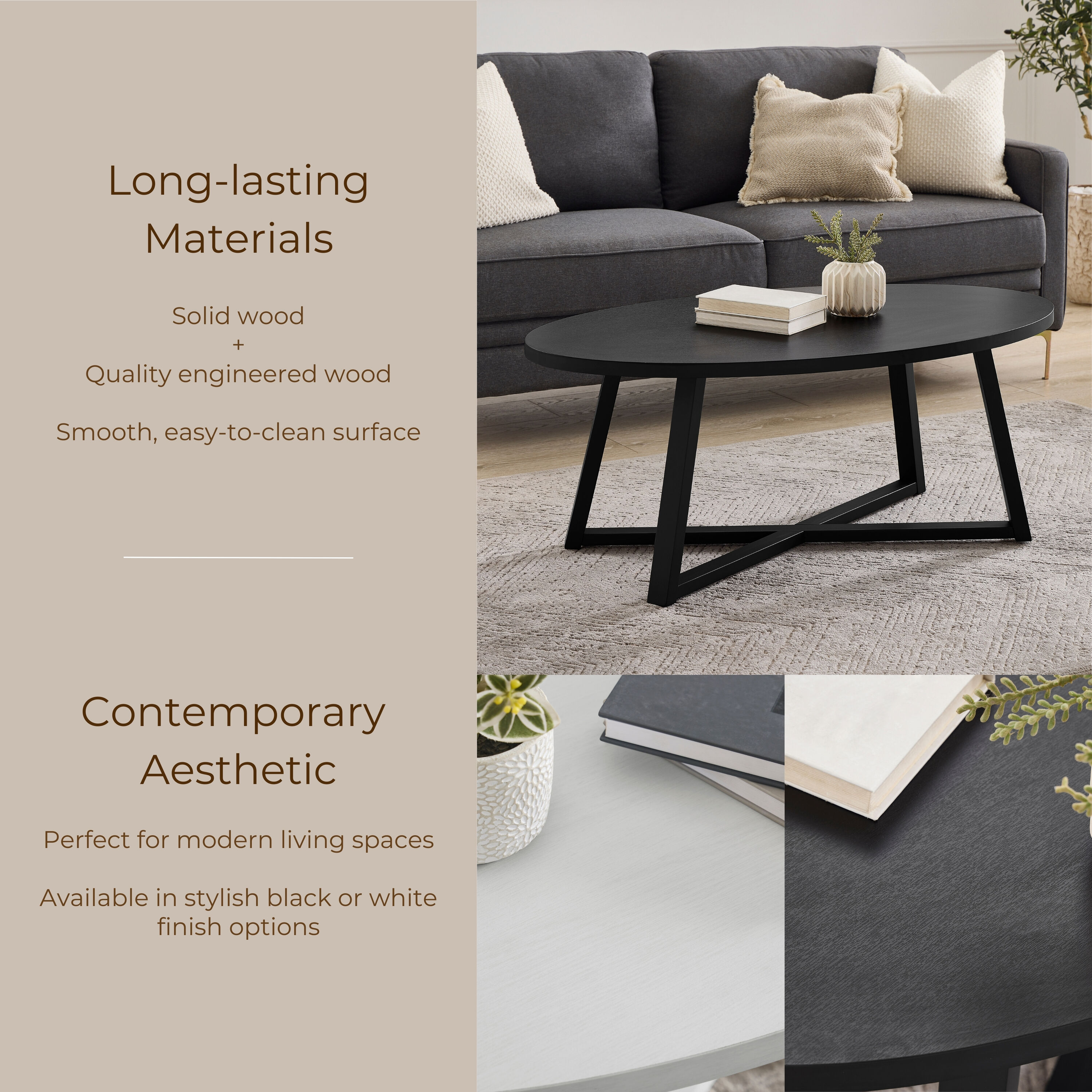 Roundhill Furniture OC0165BK Coffee-Tables - View #7