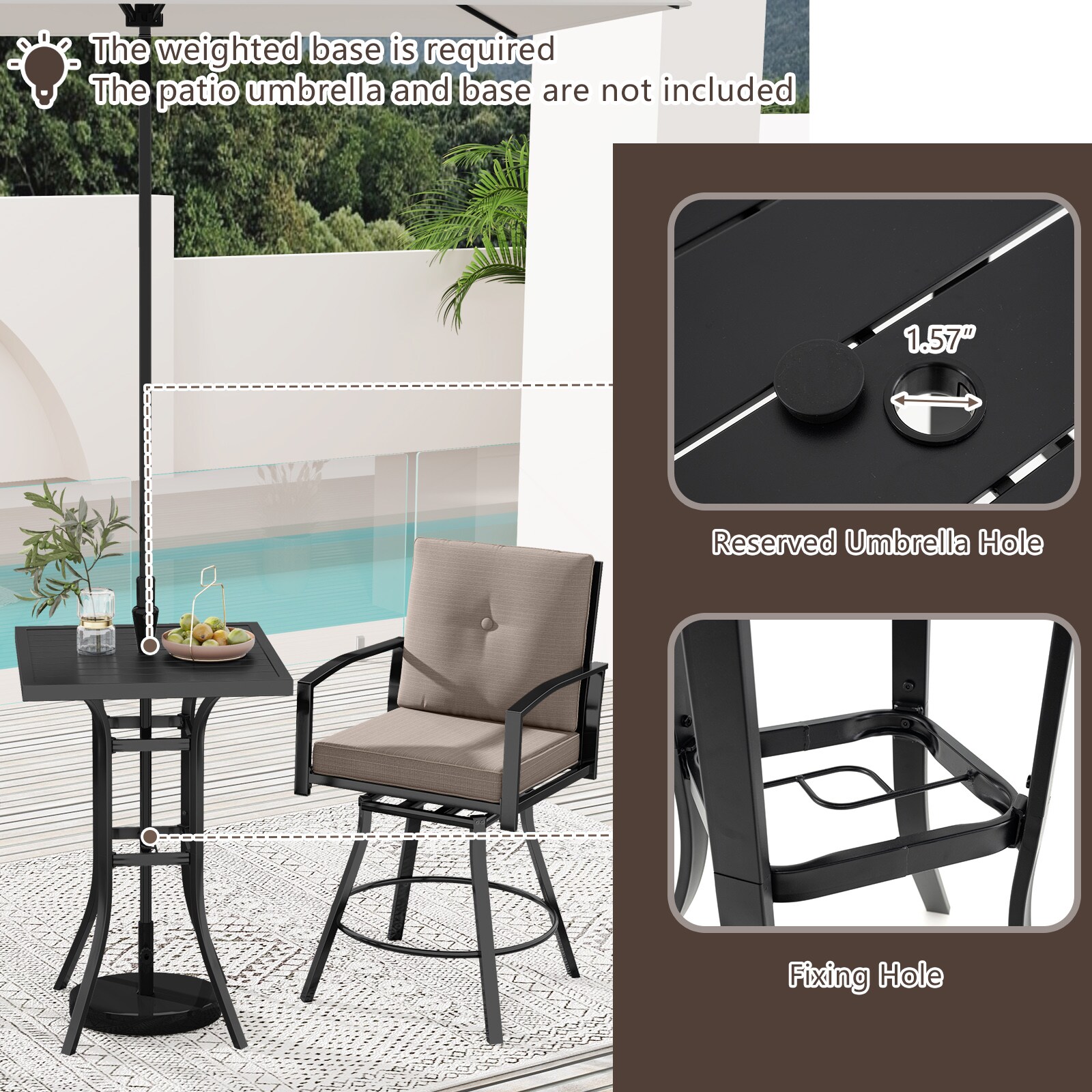 YERIVA HSM12165CFX Patio-Conversation-Sets - View #5