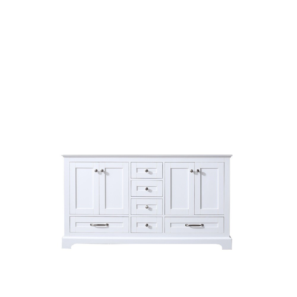 Dukes 60-Inch White Double Freestanding Vanity with Nickel Hardware