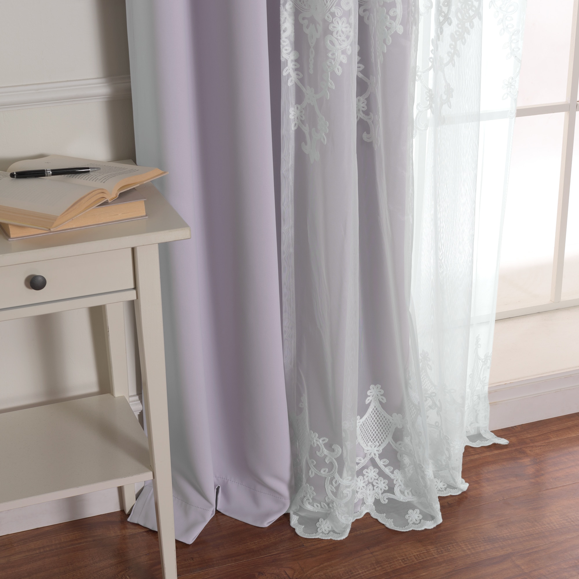 Best Home Fashion MM-DAMAS-96-LILAC curtains - View #5