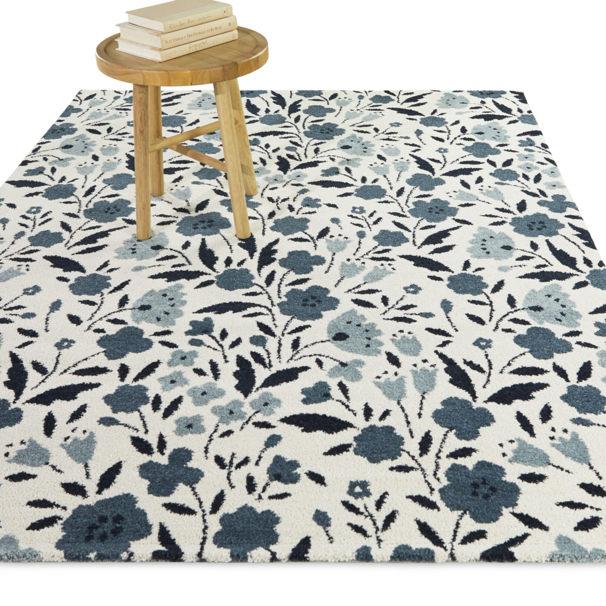 Balta 3122481 5 x 6 (ft) Polypropylene Cream Rectangular Indoor Floral/Botanical Mid-Century Modern Area rug