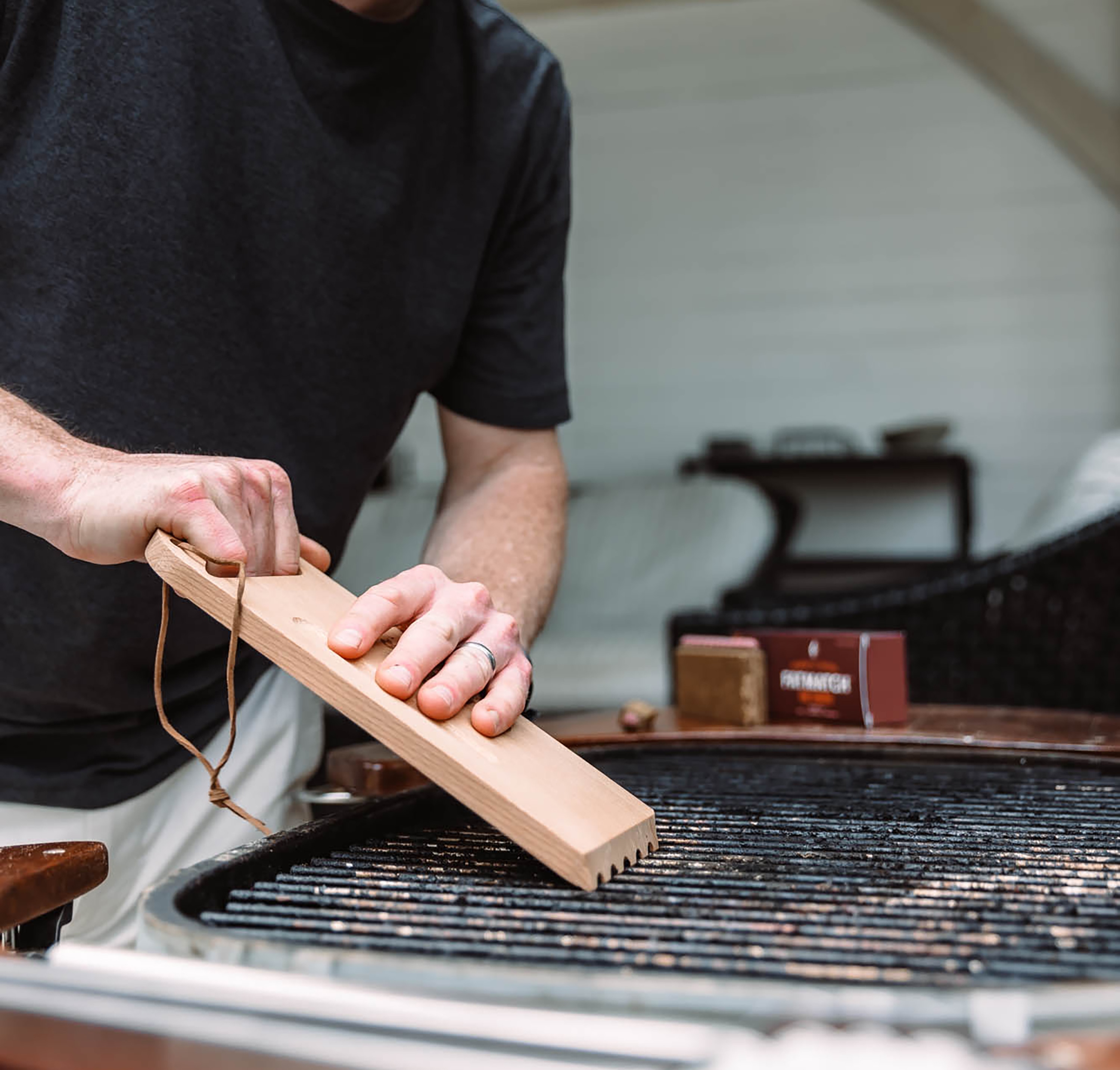 Pit Boss Barbecue Pumice Stone Brush W/ Scraper and No-Slip Handle 