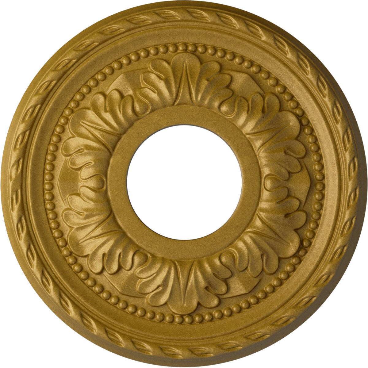 Ekena Millwork CM11PMPGS Palmetto 11.375-in W x 11.375-in L Painted Pharaohs Gold Polyurethane Whole Ceiling Medallion