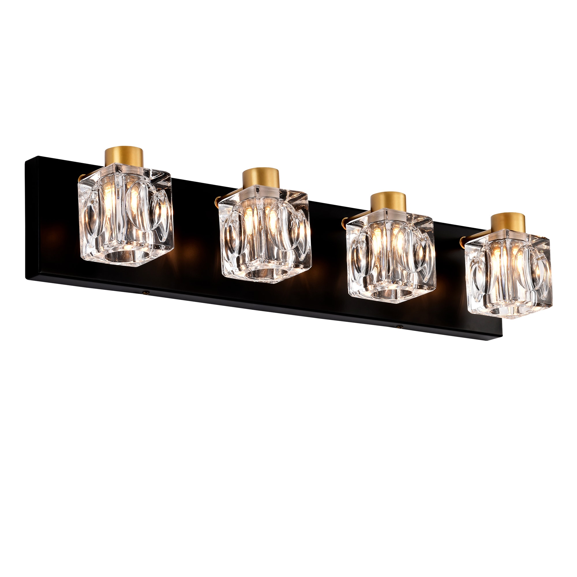 Forclover CPH-148041 Vanity Lights 23.62-in 4 -Light Matte Black Rustic Vanity light