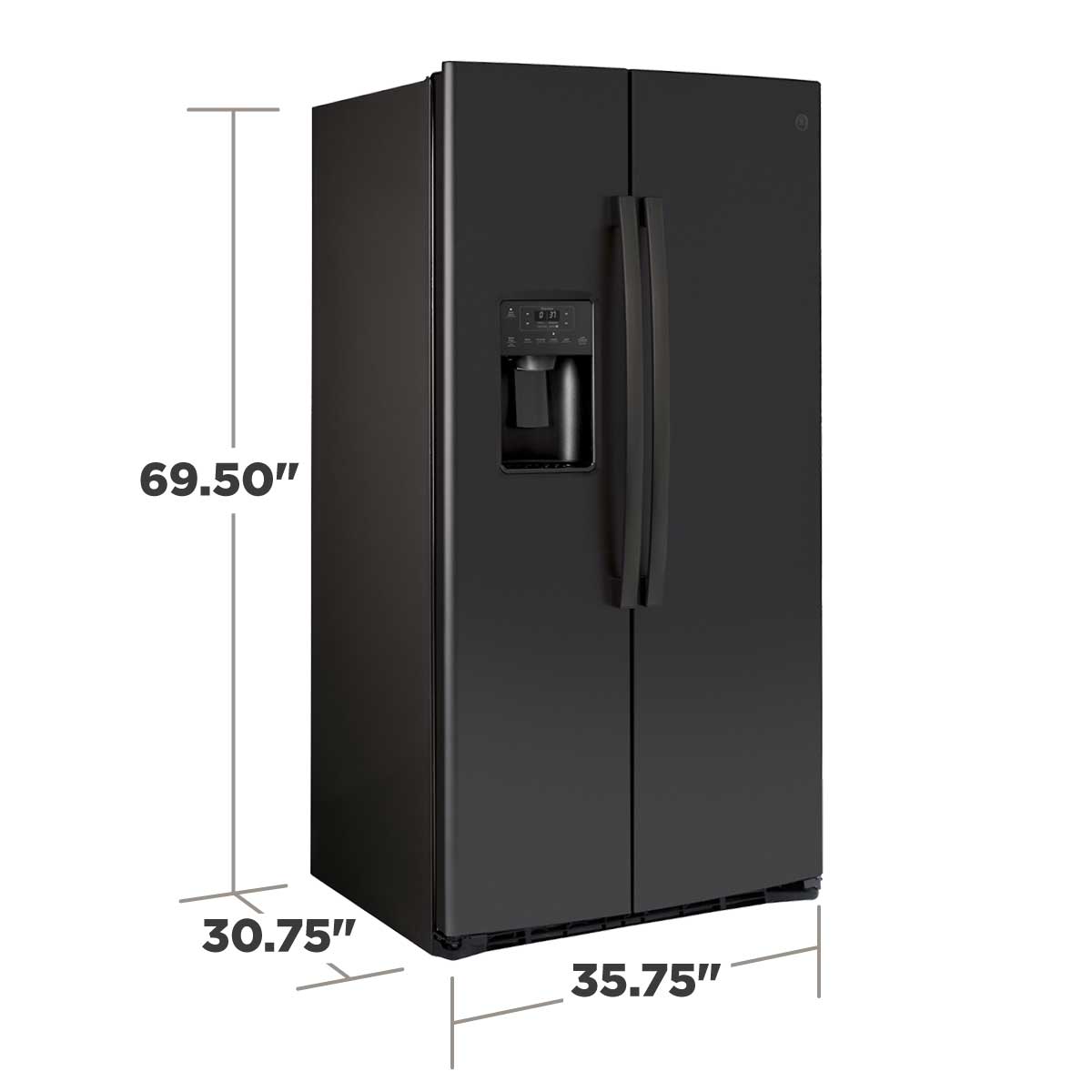 GE 21.8-cu ft Counter-Depth Side-by-Side Refrigerator with Ice