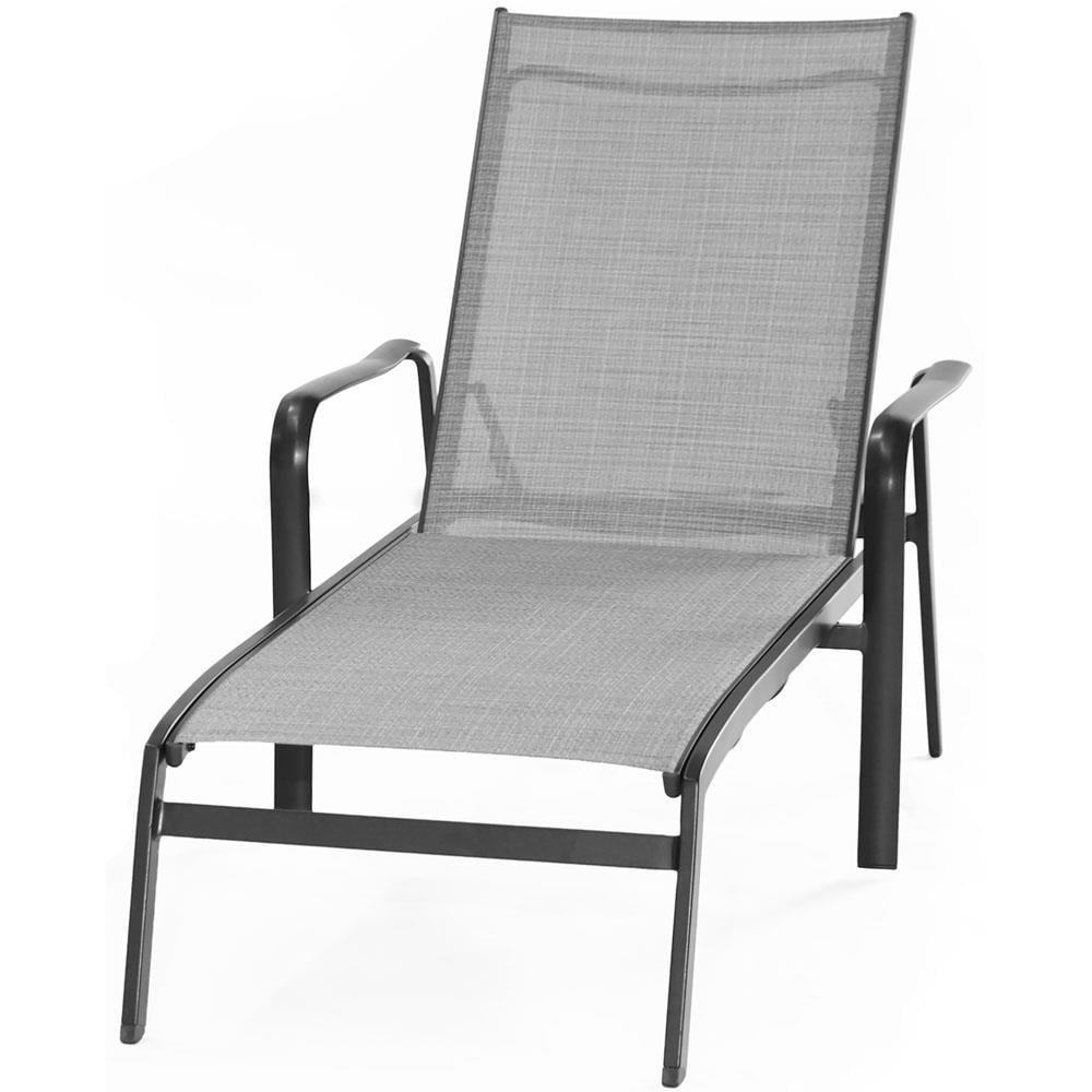 Foxhill 2-Piece Gunmetal Aluminum Chaise Lounge Set with Sunbrella Fabric