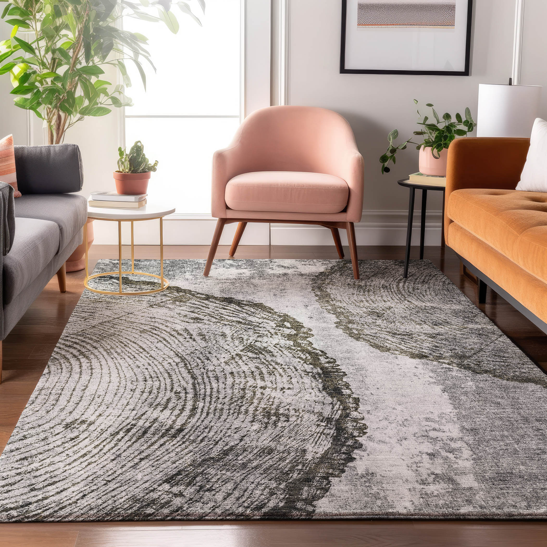 Addison Rugs AMF649GY30X46 Mayfield AMF649GY 2 x 3 (ft) Loomed Polyester Gray Rectangular Indoor Geometric Machine washable Area rug