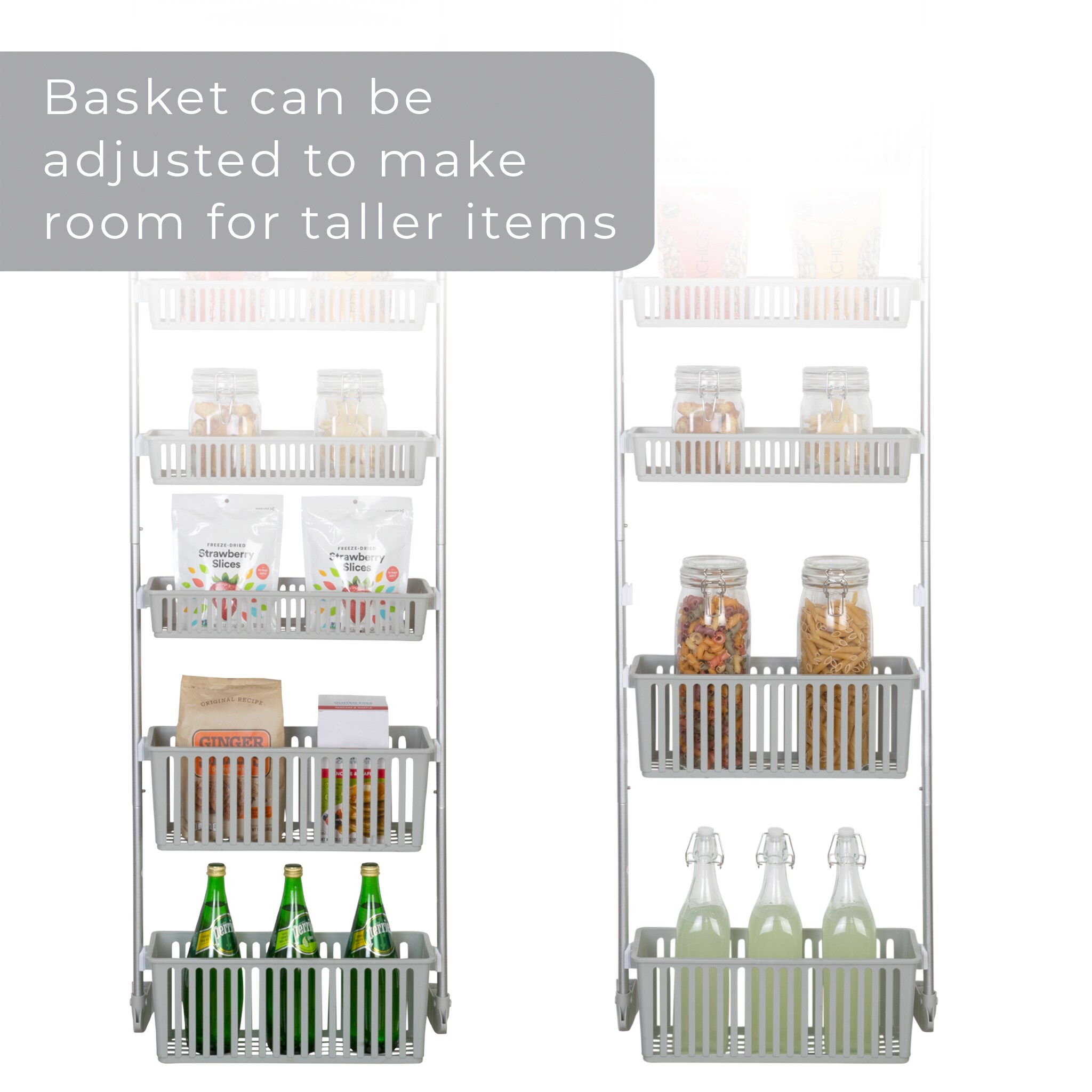 Smart Design Over the Door Pantry Organizer 18.11-in W x 77-in H 8-Tier  Hook-on Composite Door Organizer in the Cabinet Organizers department at