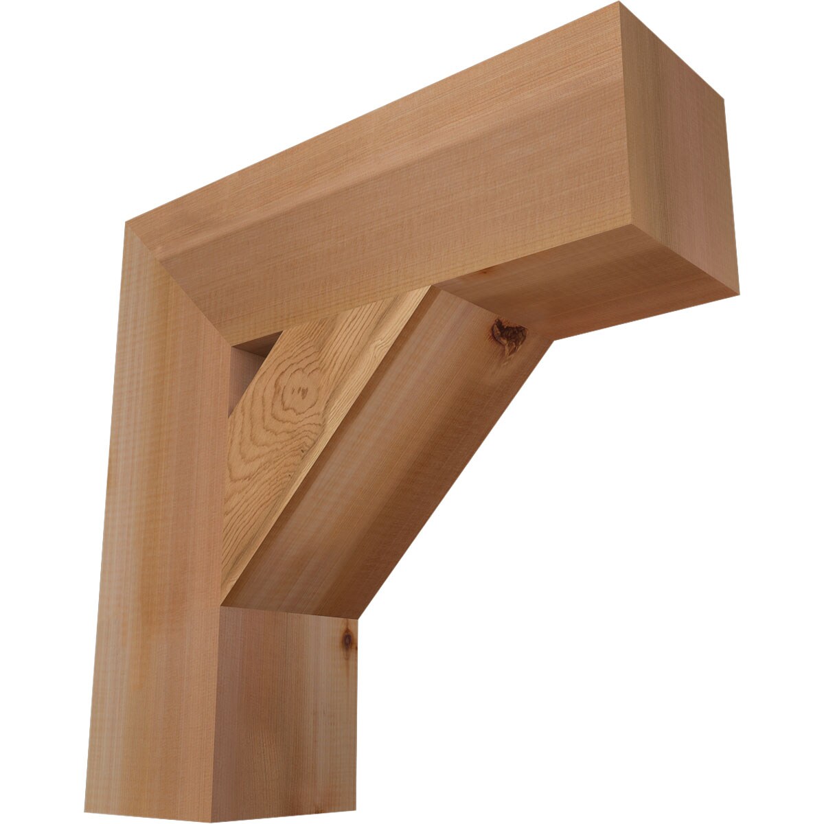 Ekena Millwork BKT06X20X20TRA05SWR Traditional block smooth 5-1/2-in x 20-in x 20-in Western red cedar Brown Wood Standard bracket