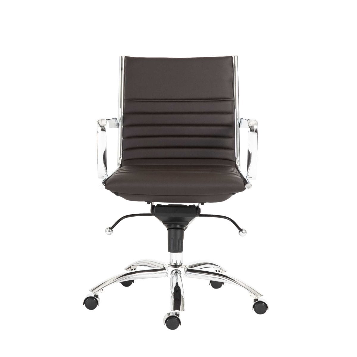 HomeRoots 370533 Amelia Brown Contemporary Adjustable Height Swivel Faux Leather Task Chair