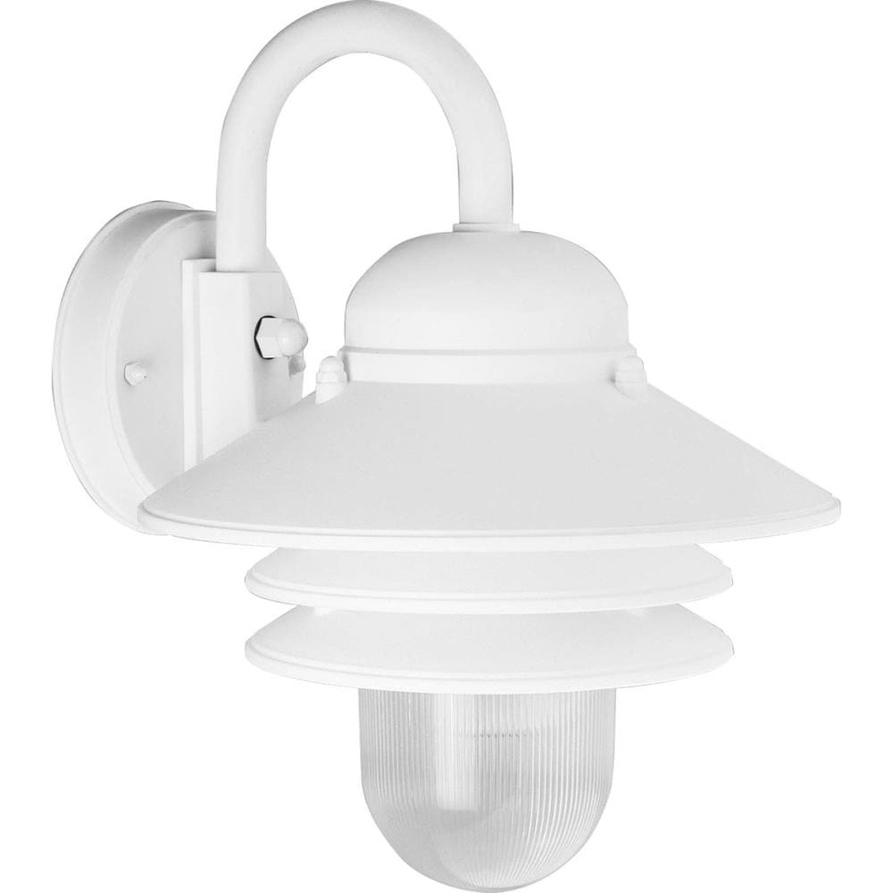 Progress Lighting P5645-30 Newport 1 -Light 12.87-in H White Hardwired Outdoor Wall Light