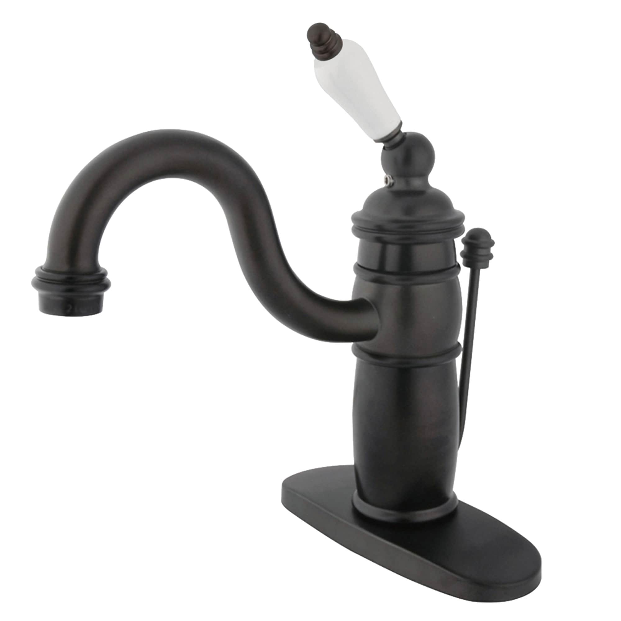 Elements of Design EB1405PL Hot Springs Oil-rubbed bronze 4-in centerset 1-handle High-arc Residential Handle Bathroom Sink Faucet with Drain
