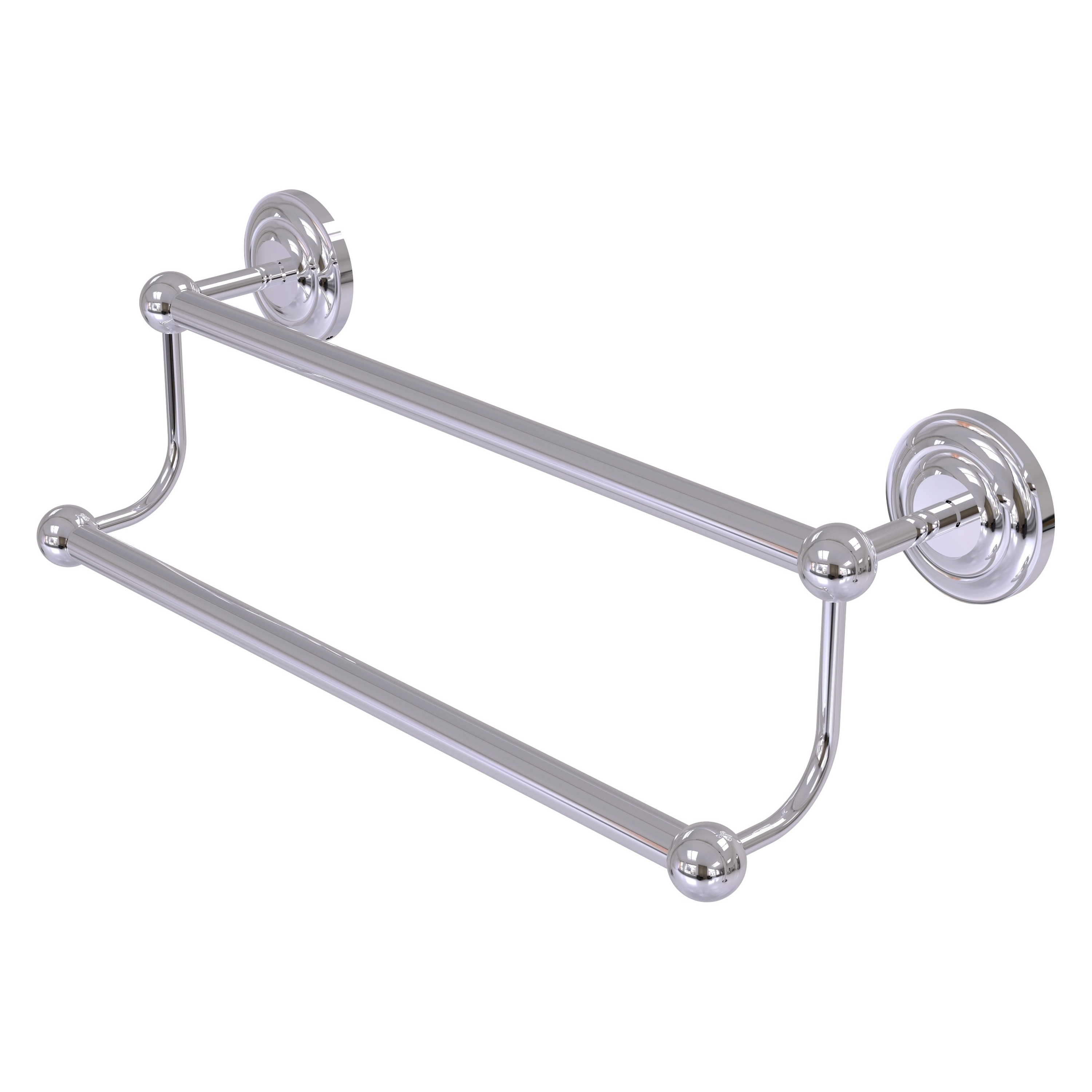 Allied Brass PQN-72/24-PC Prestige Que New 24-in double Polished Chrome Wall mount Double Towel Bar
